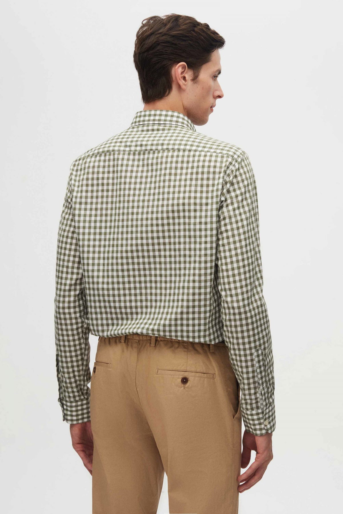 Ds Damat Slim Fit Checkered Plaid Shirt  - Green