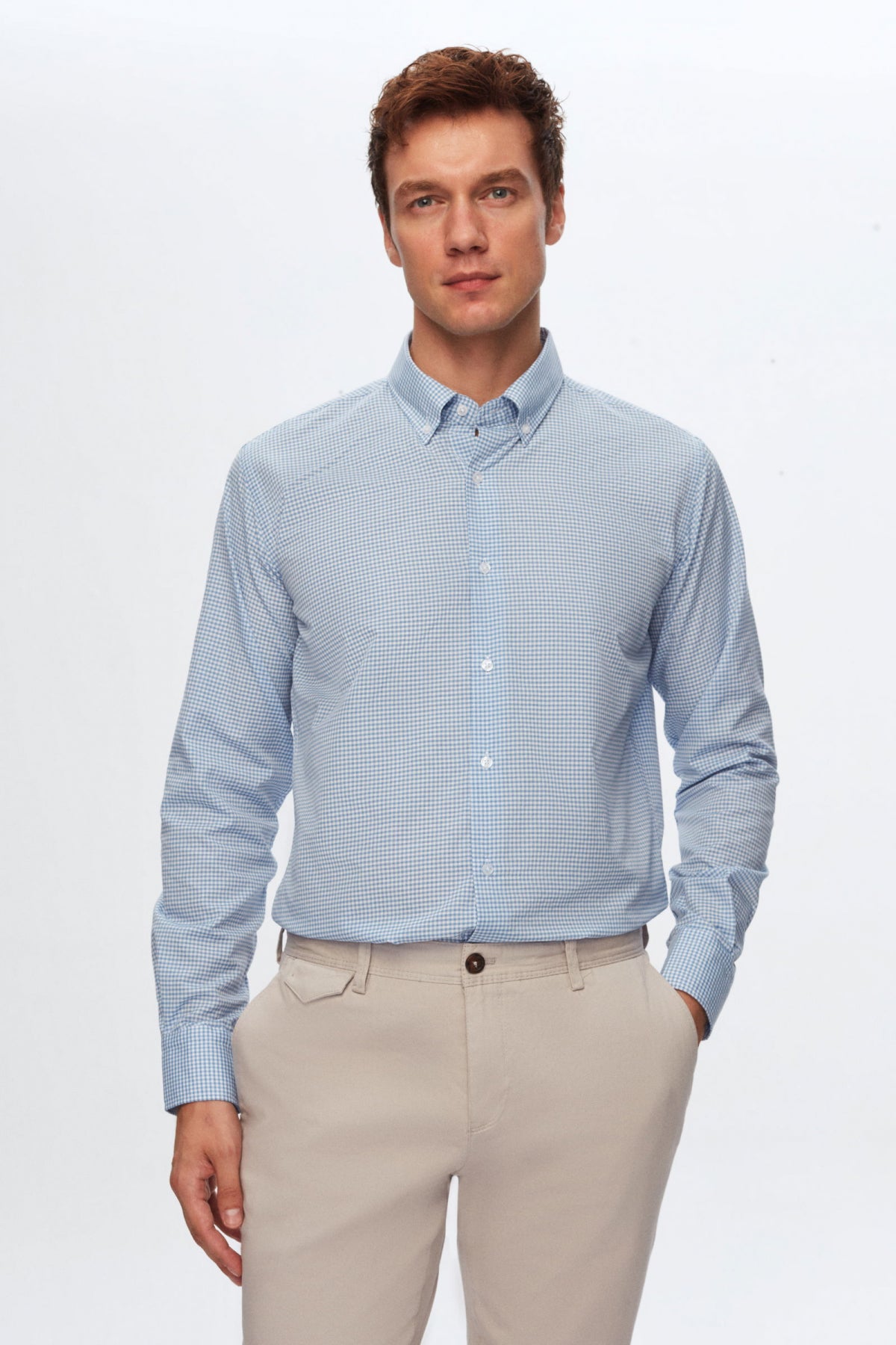 Ds Damat Slim Fit Checkered Shirt  - Blue