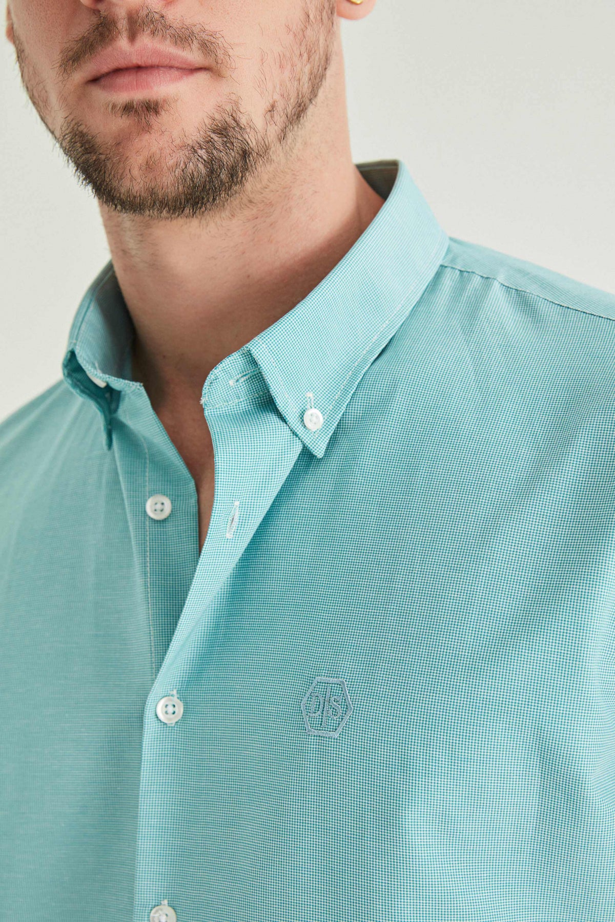 Ds Damat Slim Fit Checkered Shirt  - Green