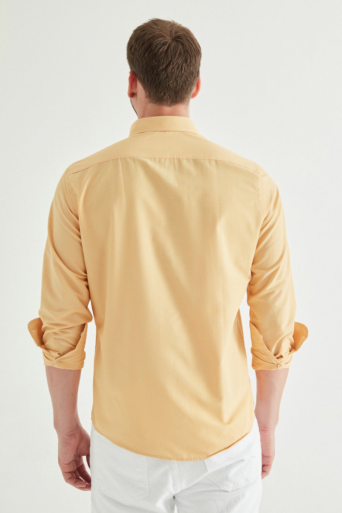 Ds Damat Slim Fit Checkered Shirt  - Yellow