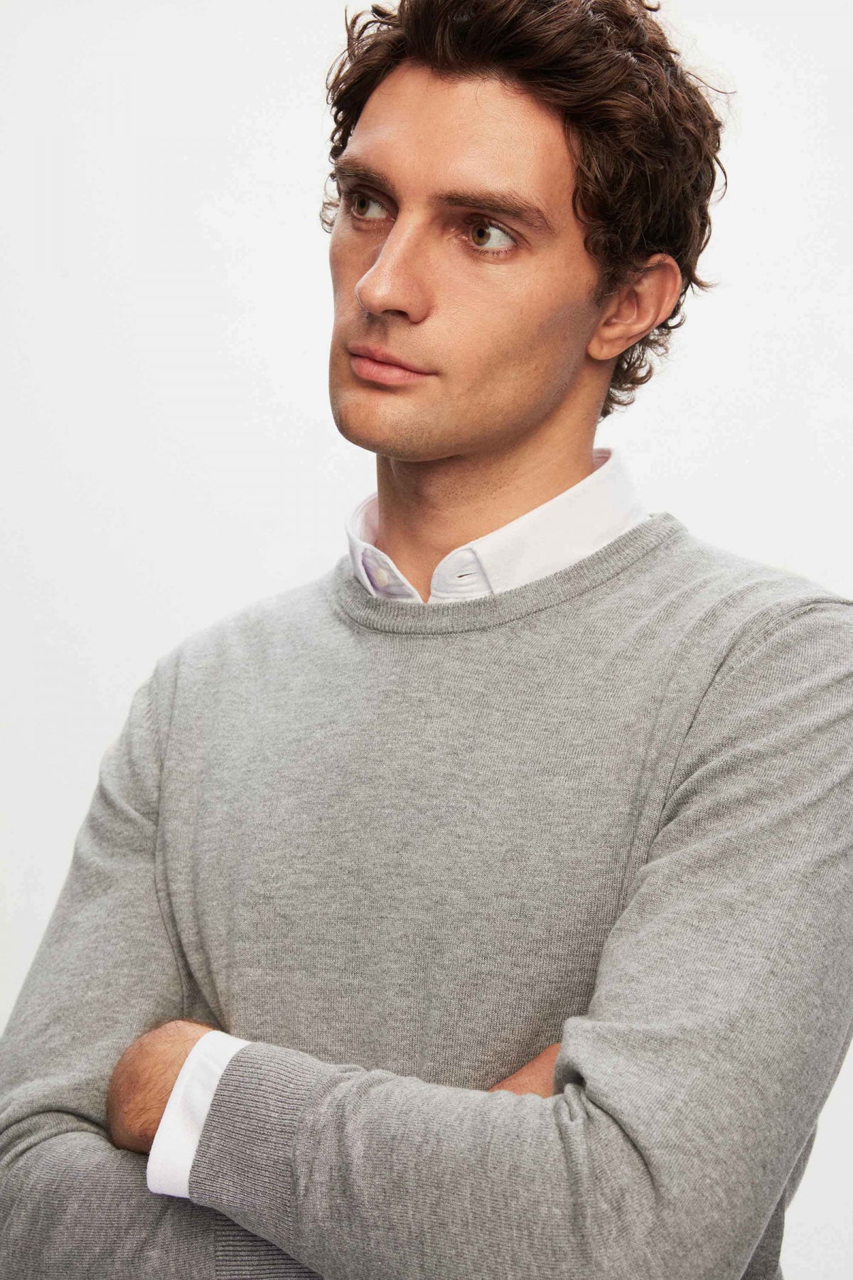 Ds Damat Slim Fit Cotton Blend 2-Pack Crew Neck Shirt and Sweater  - Gray