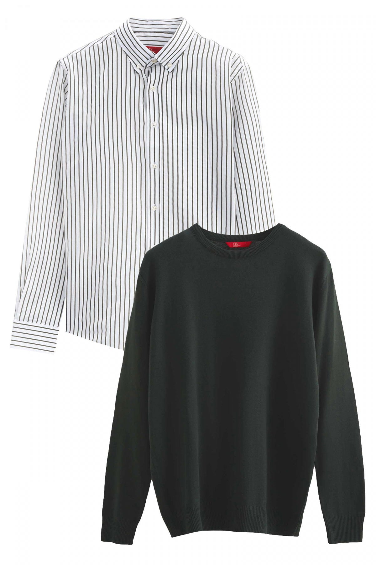 Ds Damat Slim Fit Cotton Blend 2-Pack Crew Neck Shirt and Sweater  - Khaki