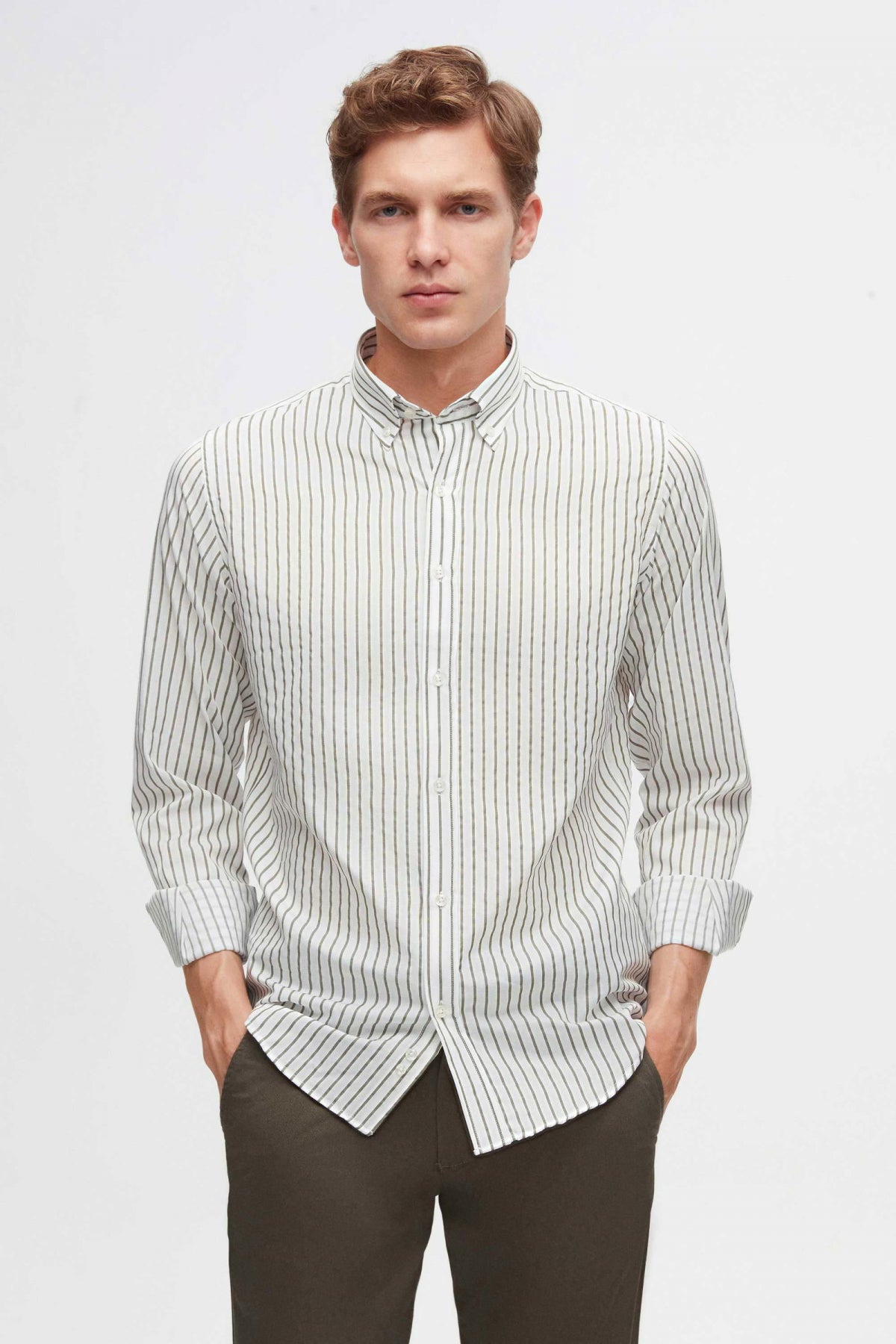 Ds Damat Slim Fit Cotton Blend 2-Pack Crew Neck Shirt and Sweater  - Khaki