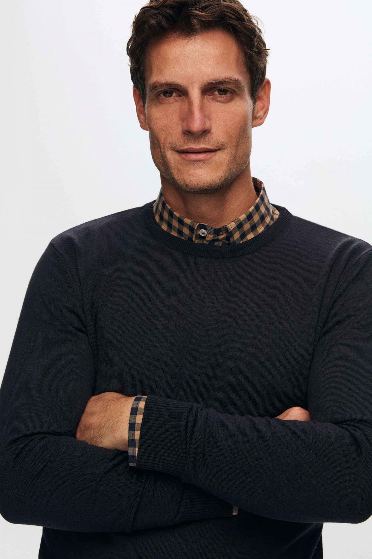 Ds Damat Slim Fit Cotton Blend 2-Pack Crew Neck Shirt and Sweater  - Navy Blue