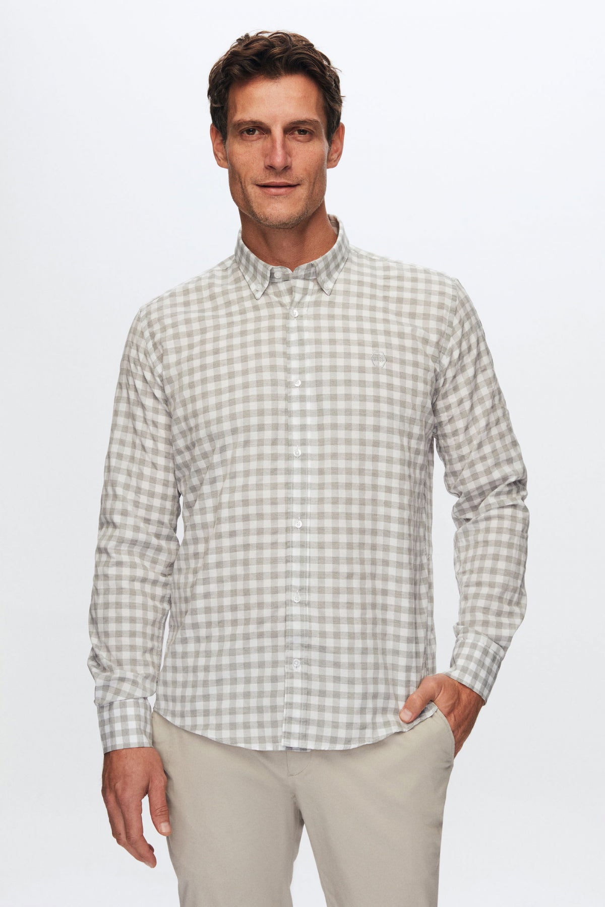 Ds Damat Slim Fit Cotton Blend 2-Pack Crew Neck Sweater and Shirt  - Gray