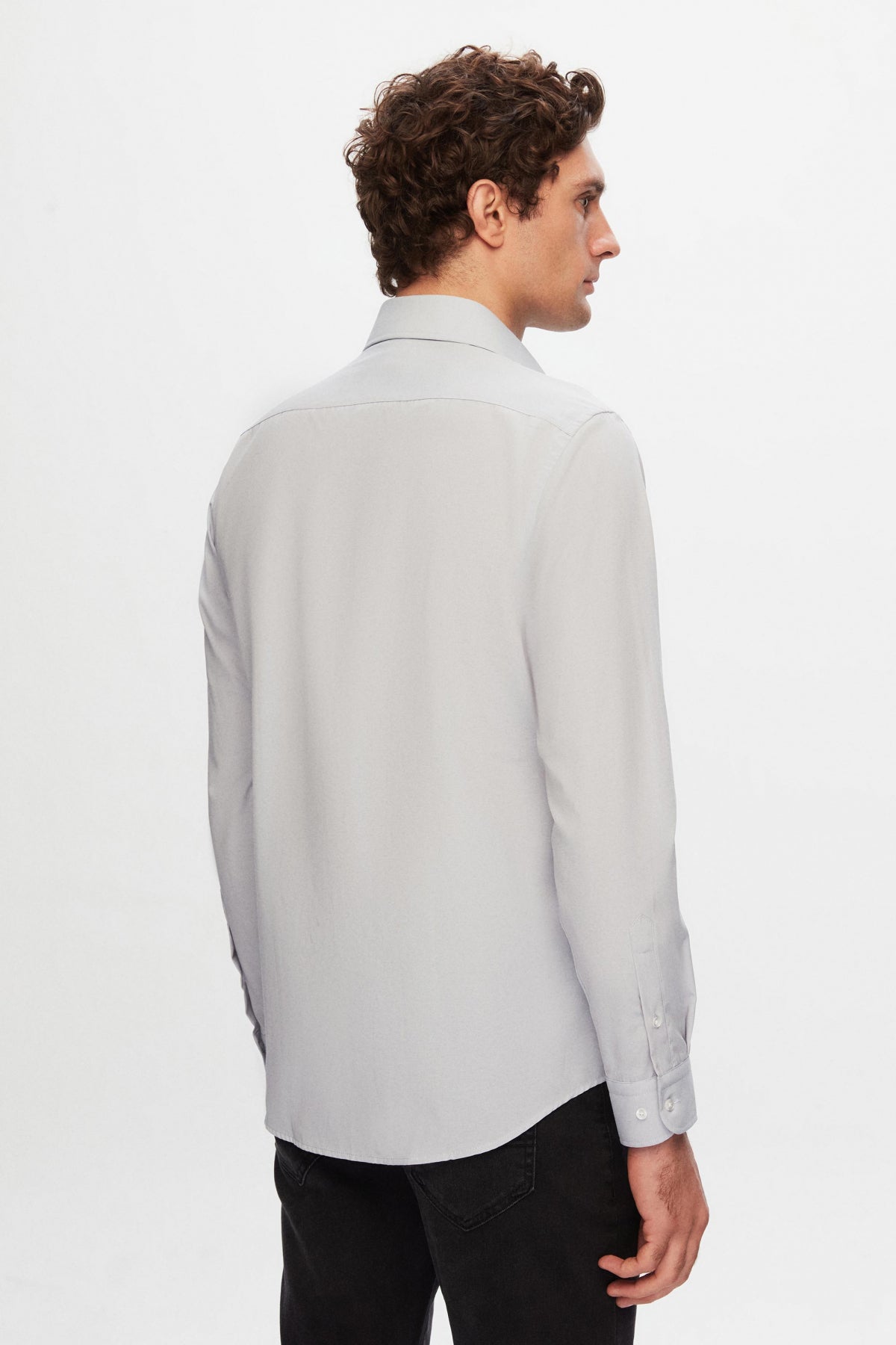 Ds Damat Slim Fit Cotton Blend 2-Pack V-Neck Sweater and Shirt  - Anthracite