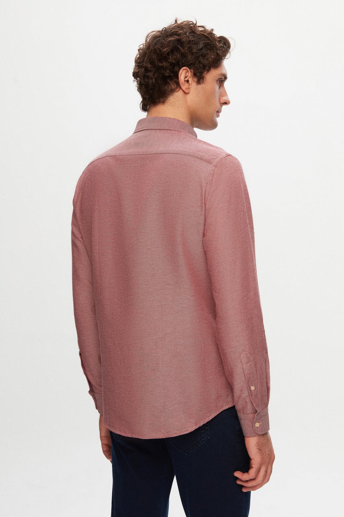 Ds Damat Slim Fit Cotton Blend 2-Pack V-Neck Sweater and Shirt  - Burgundy