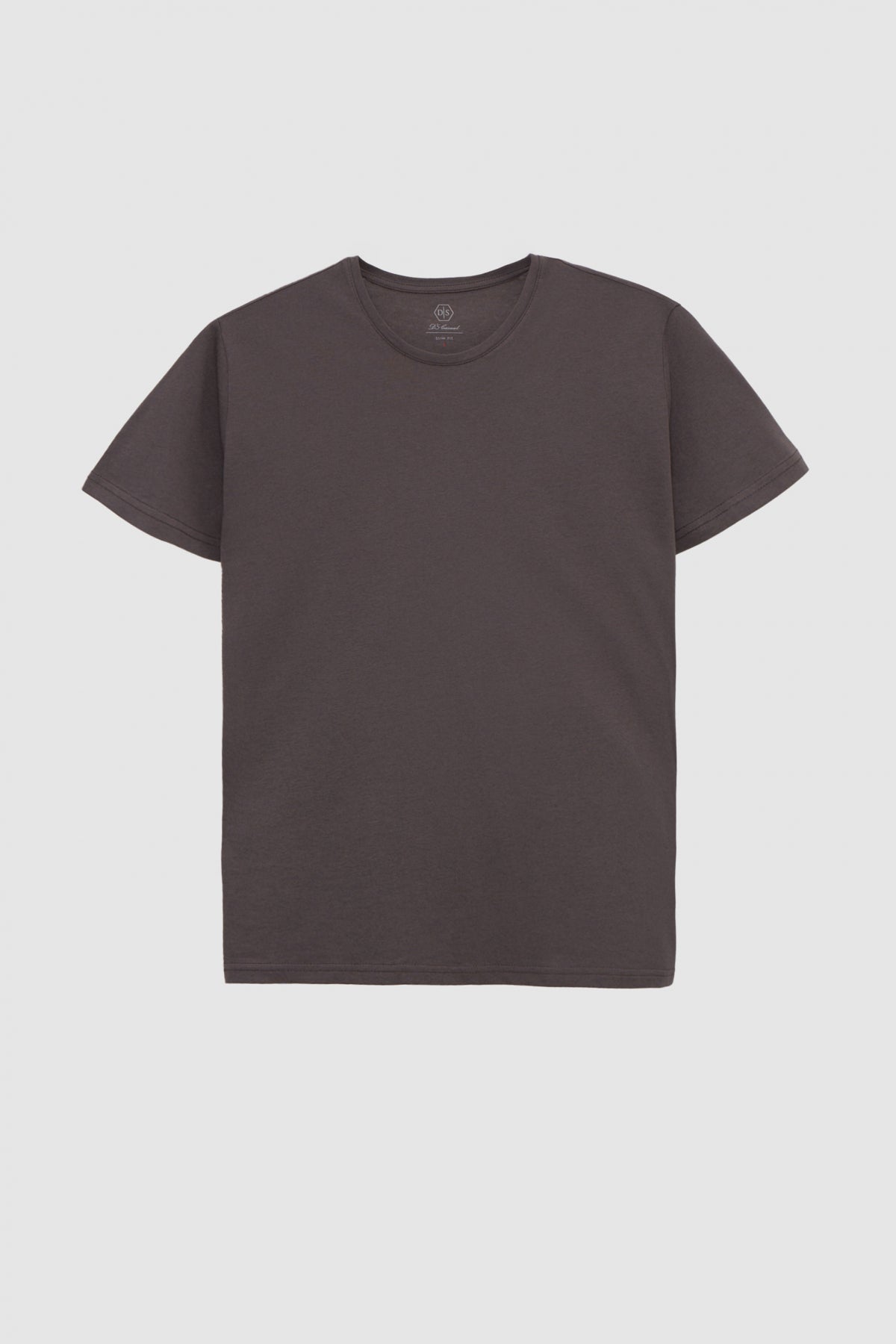 Ds Damat Slim Fit Crew Neck 100% Cotton Breathable T-Shirt  - Anthracite