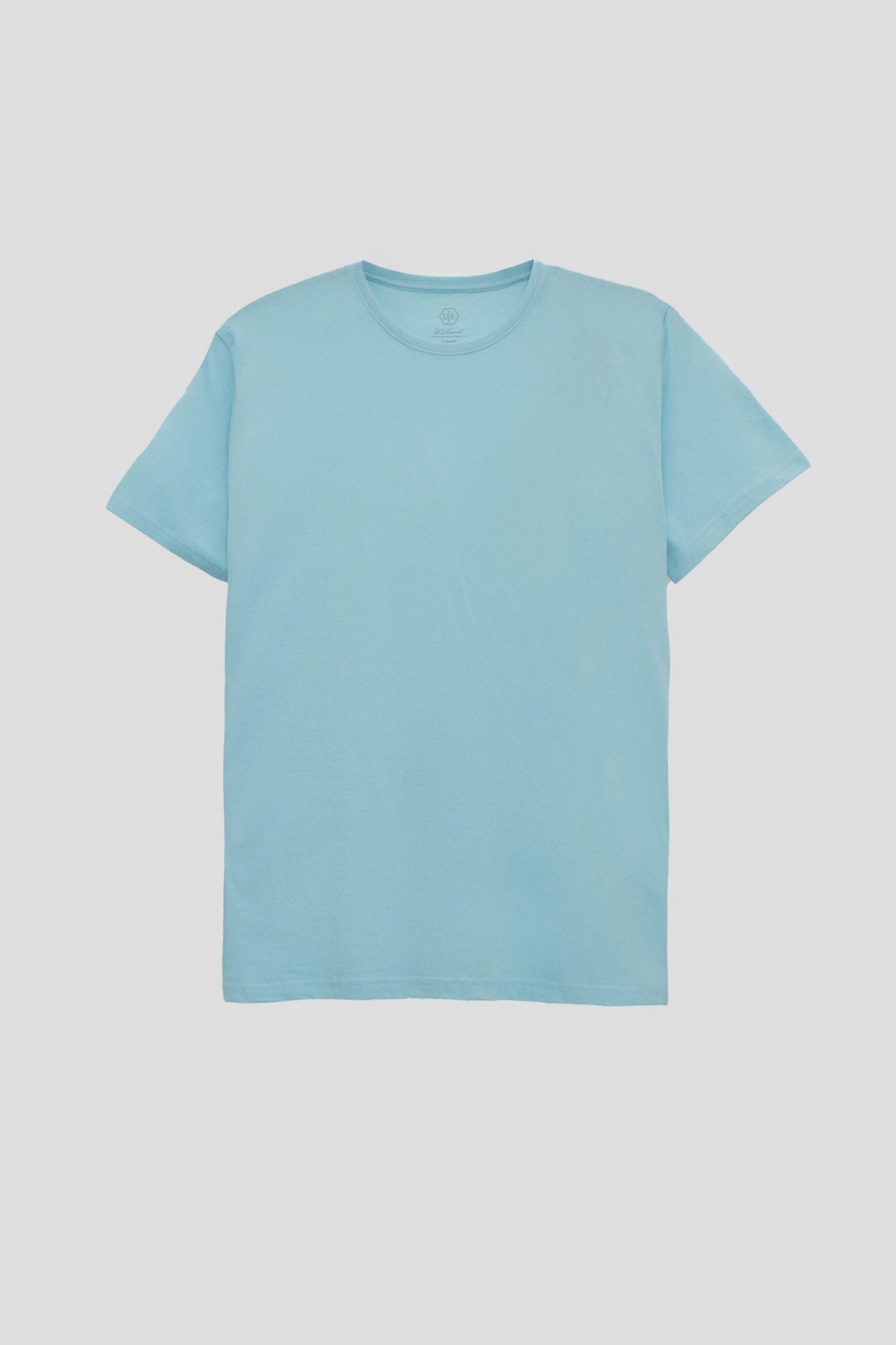 Ds Damat Slim Fit Crew Neck 100% Cotton Breathable T-Shirt  - Aqua