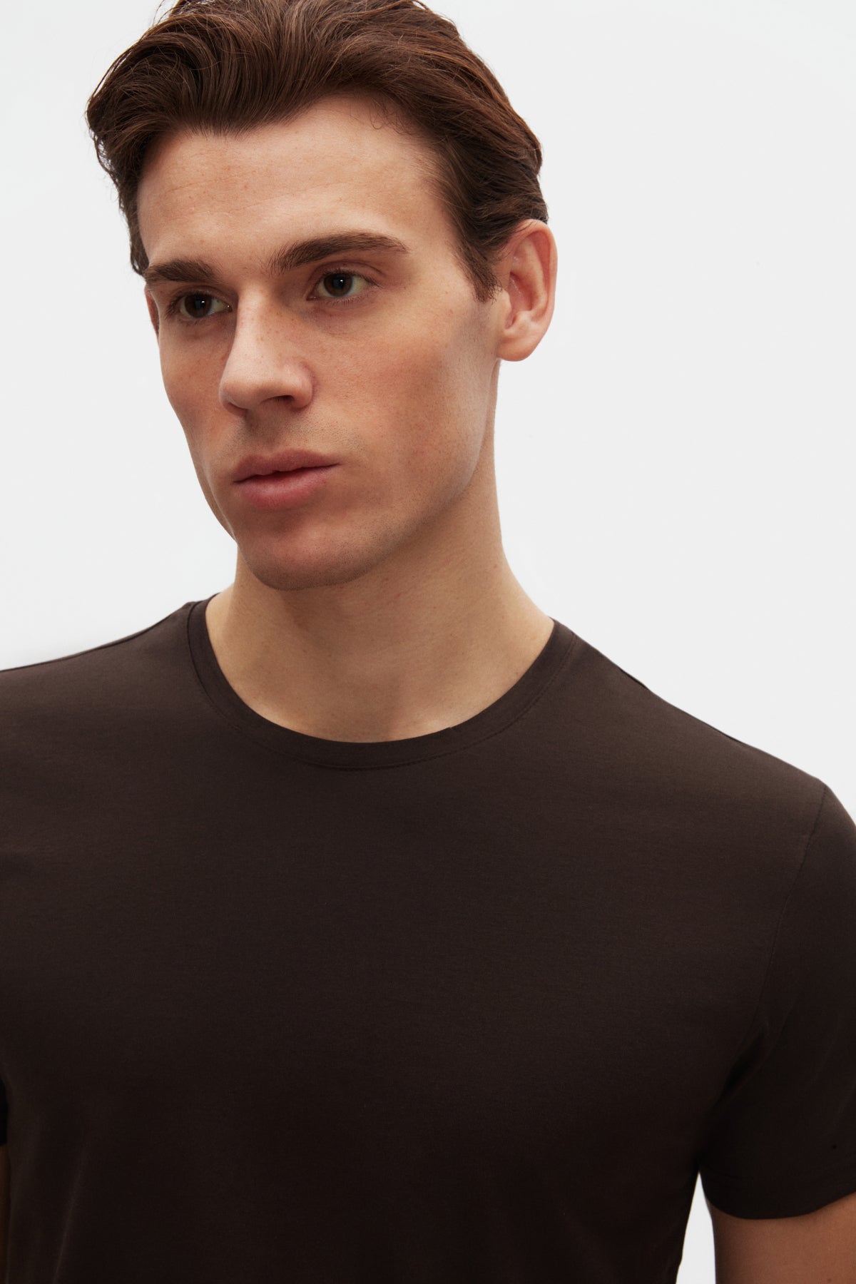 Ds Damat Slim Fit Crew Neck 100% Cotton Breathable T-Shirt  - Brown
