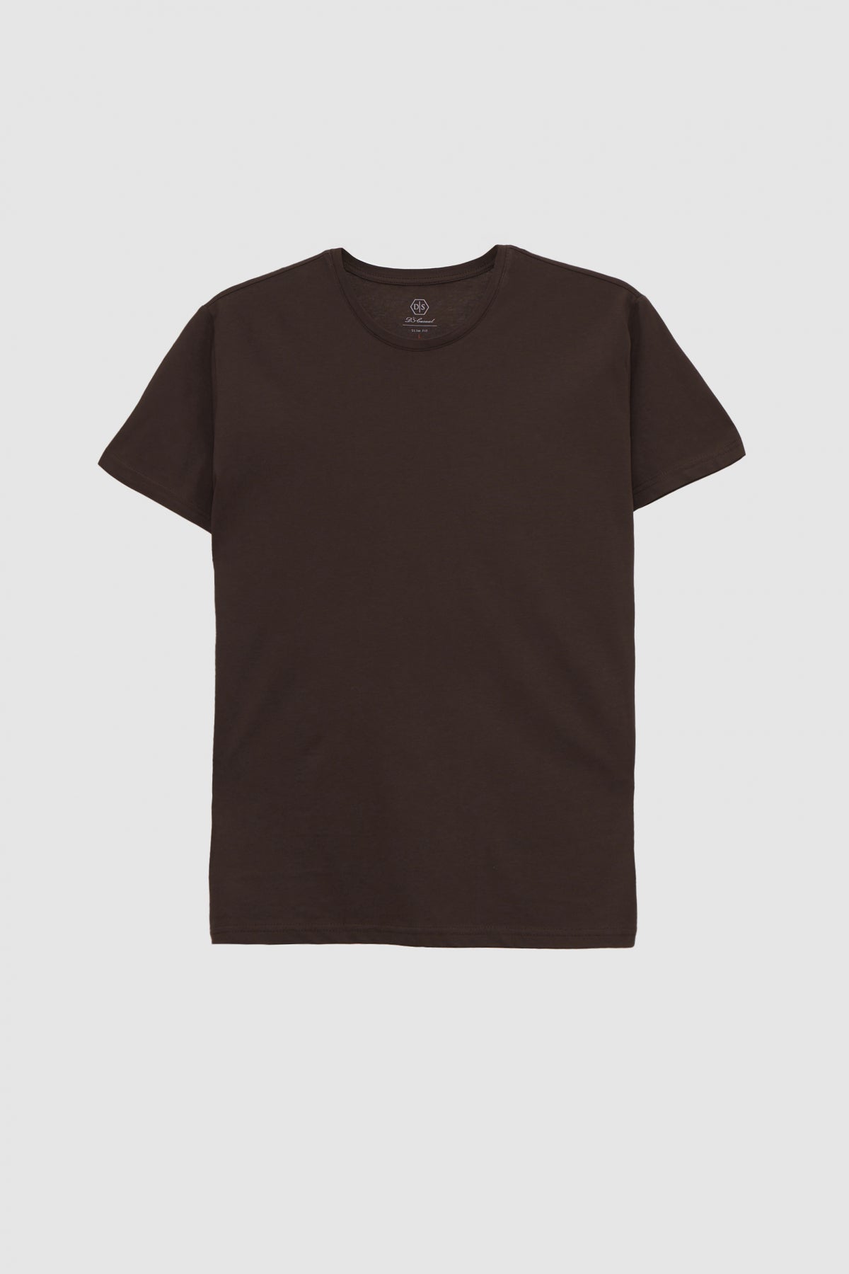 Ds Damat Slim Fit Crew Neck 100% Cotton Breathable T-Shirt  - Brown