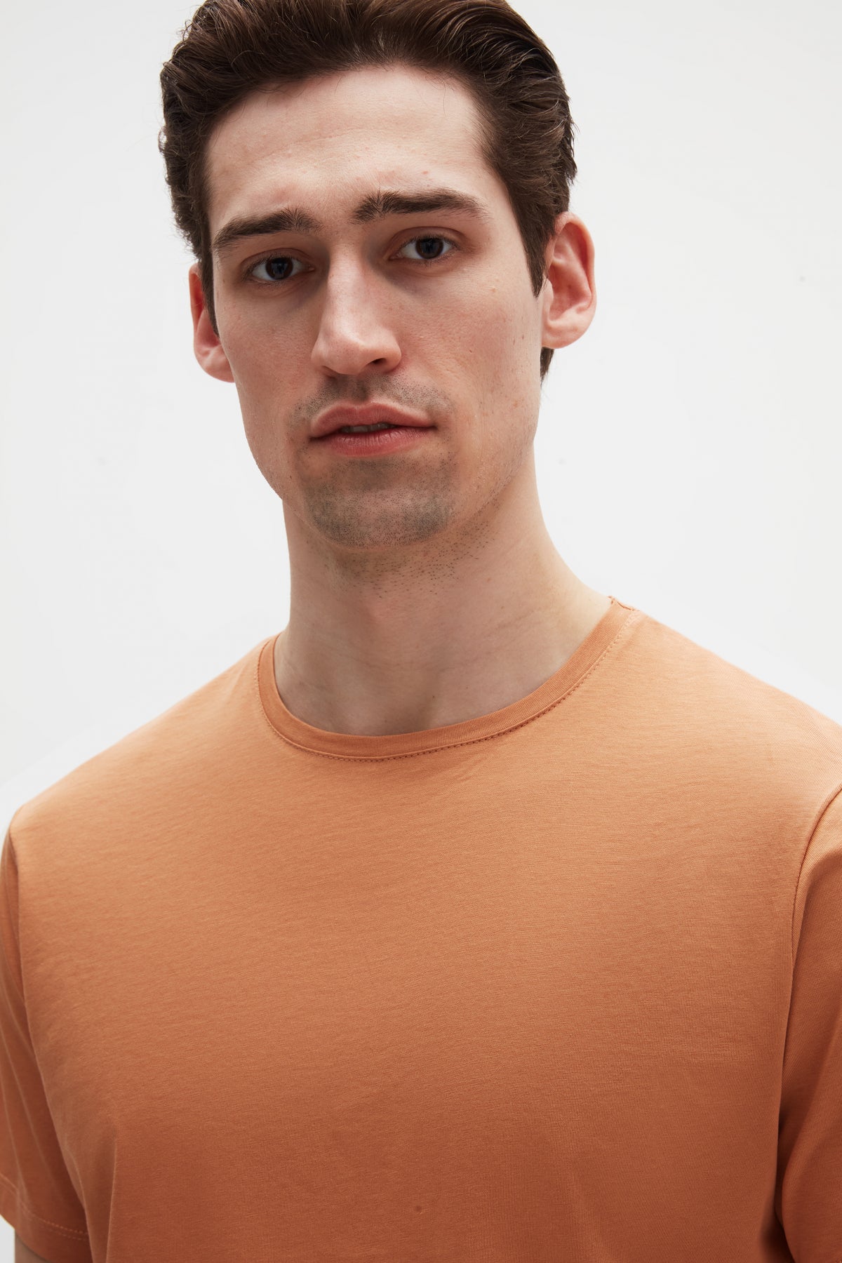 Ds Damat Slim Fit Crew Neck 100% Cotton Breathable T-Shirt  - Cinnamon