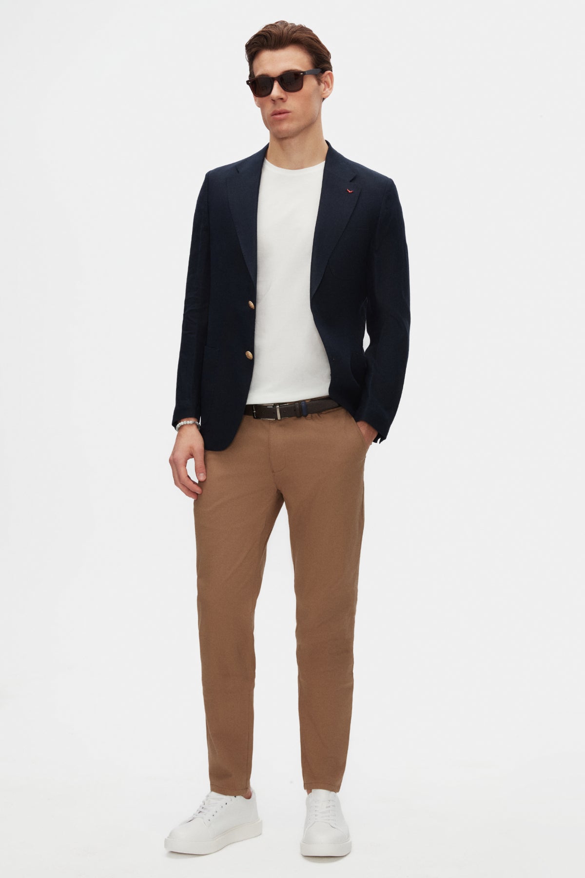 Ds Damat Slim Fit Crew Neck 100% Cotton Breathable T-Shirt  - Ecru