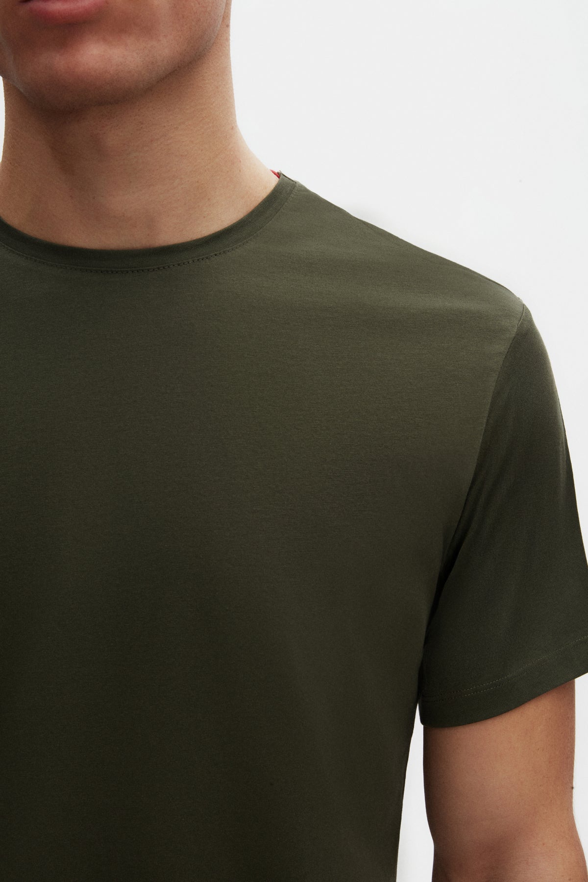 Ds Damat Slim Fit Crew Neck 100% Cotton Breathable T-Shirt  - Khaki