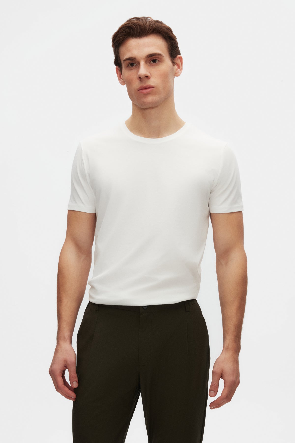 Ds Damat Slim Fit Crew Neck 100% Cotton Breathable T-Shirt  - White