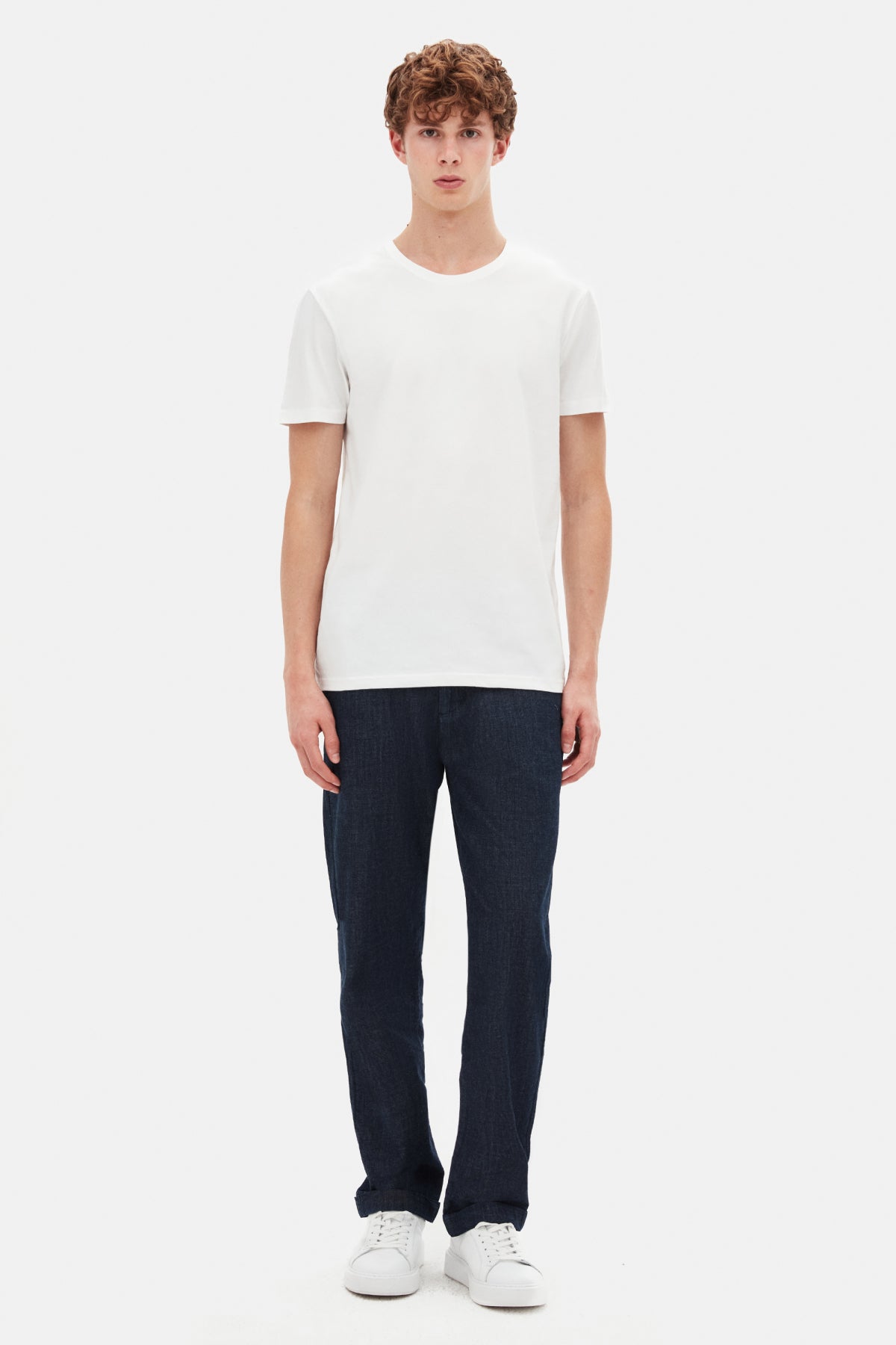 Ds Damat Slim Fit Crew Neck 100% Cotton Breathable T-Shirt  - White