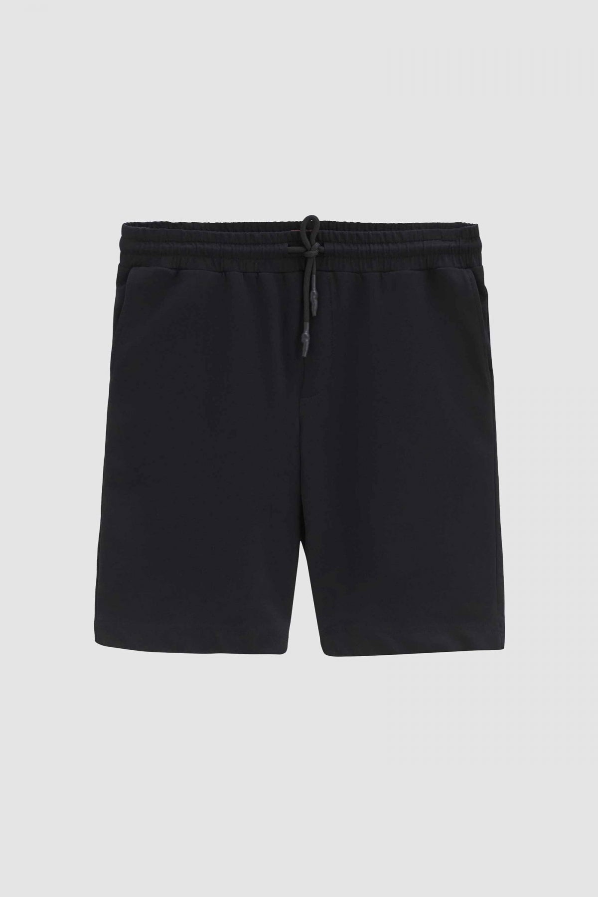 Ds Damat Slim Fit Elastic Waist Drawstring Relaxed Cotton Knit Shorts  - Black
