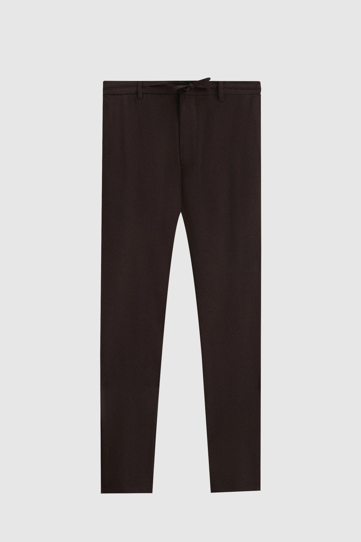 Ds Damat Slim Fit Elastic Waist Drawstring Zippered Stretchable Relaxed Jogger Pants  - Brown