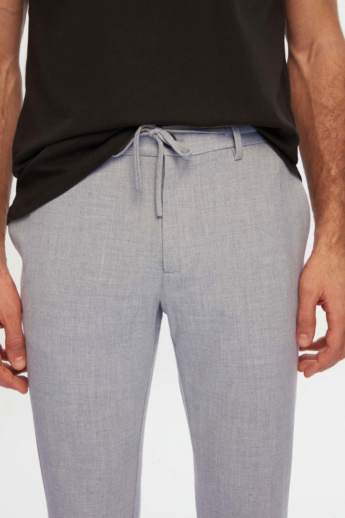 Ds Damat Slim Fit Elastic Waist Drawstring Zippered Stretchable Relaxed Jogger Pants  - Gray
