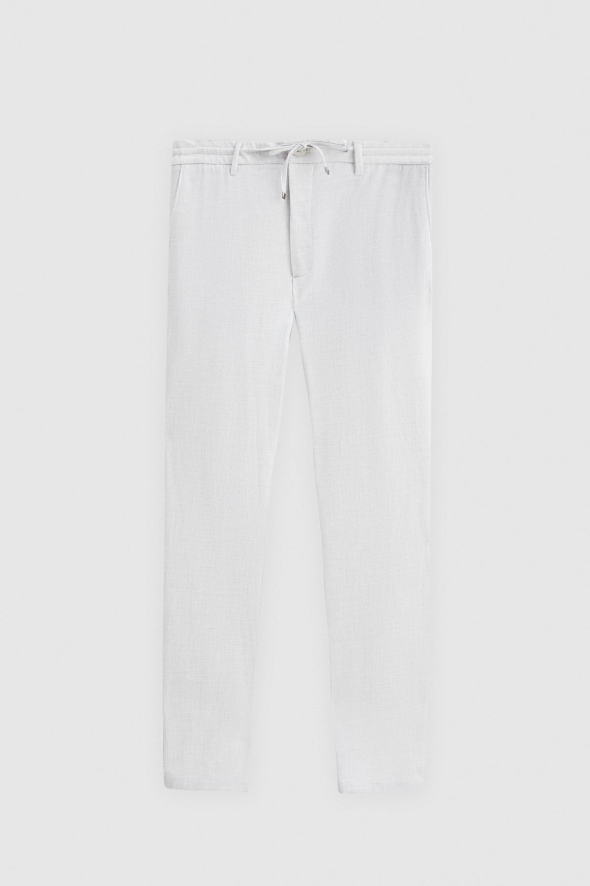 Ds Damat Slim Fit Elastic Waist Drawstring Zippered Stretchable Relaxed Jogger Pants  - Stone