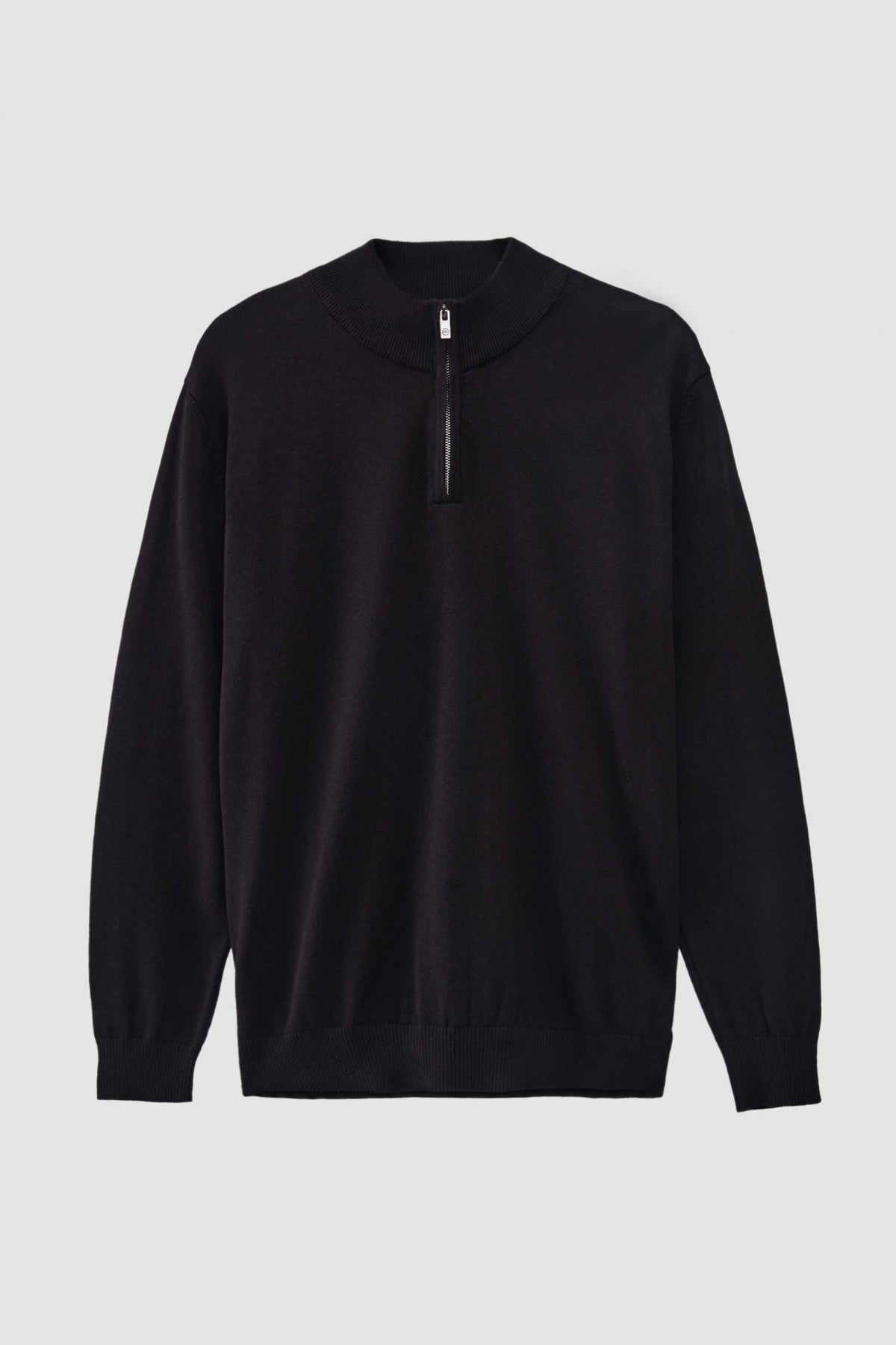 Ds Damat Slim Fit Half-Zip Knit Sweater  - Black
