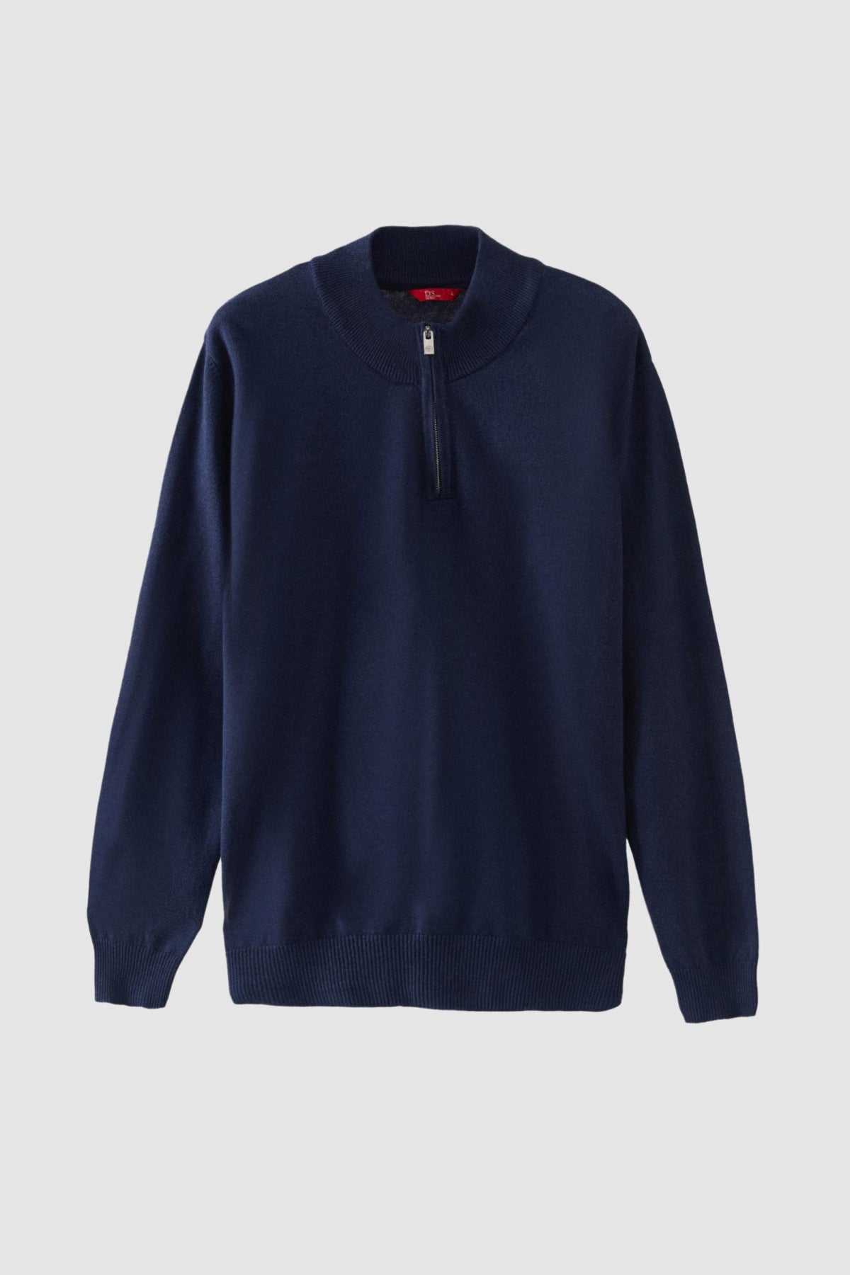 Ds Damat Slim Fit Half-Zip Knit Sweater  - Navy Blue
