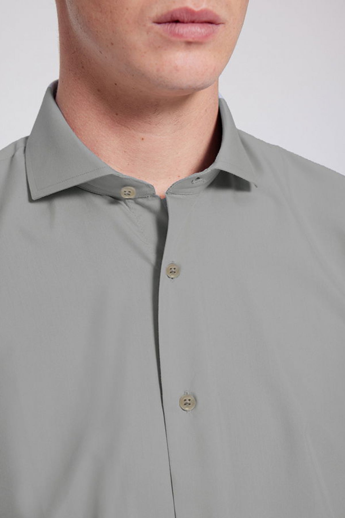 Ds Damat Slim Fit Italian Collar Shirt  - Gray