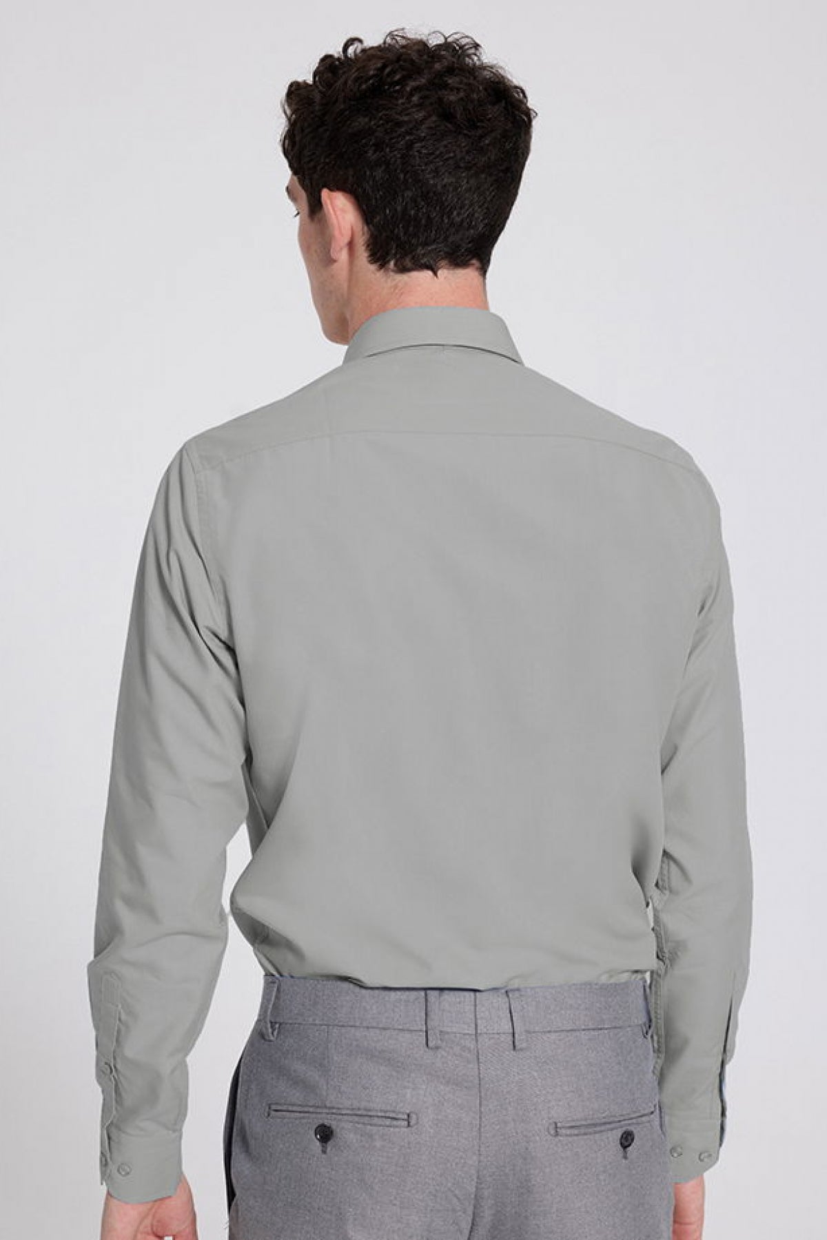 Ds Damat Slim Fit Italian Collar Shirt  - Gray