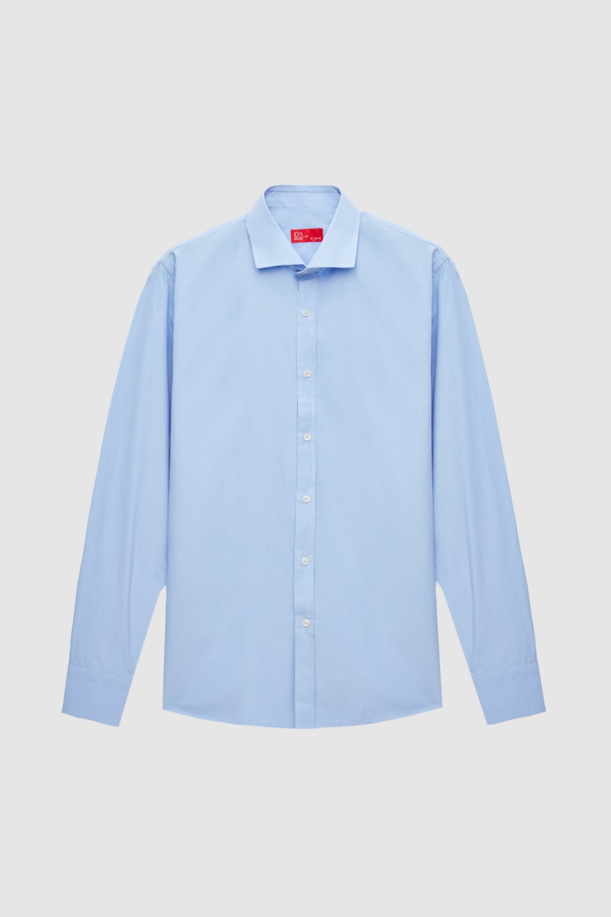 Ds Damat Slim Fit Italian Collar Slim Cut Classic Tie Long-Sleeve Easy-Iron Breathable Shirt  - Blue