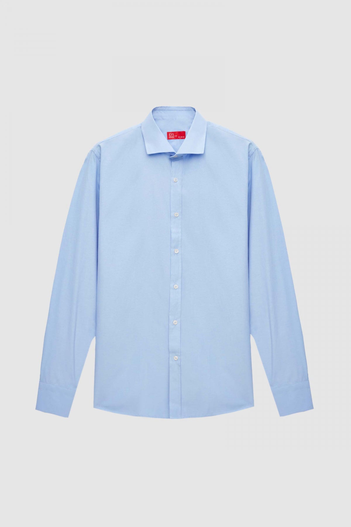 Ds Damat Slim Fit Italian Collar Slim Cut Classic Tie Long-Sleeve Easy-Iron Breathable Shirt  - Blue
