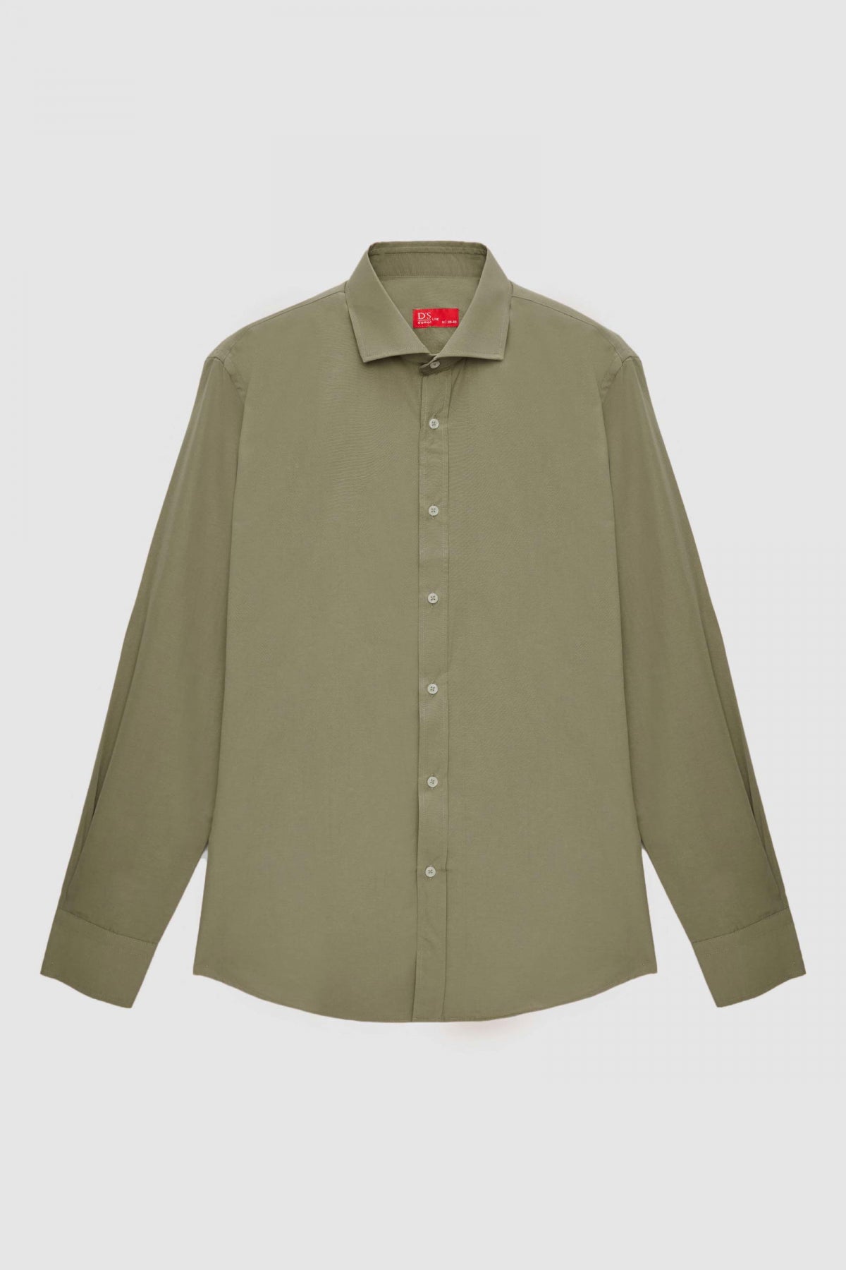 Ds Damat Slim Fit Italian Collar Slim Cut Classic Tie Long-Sleeve Easy-Iron Breathable Shirt  - Khaki
