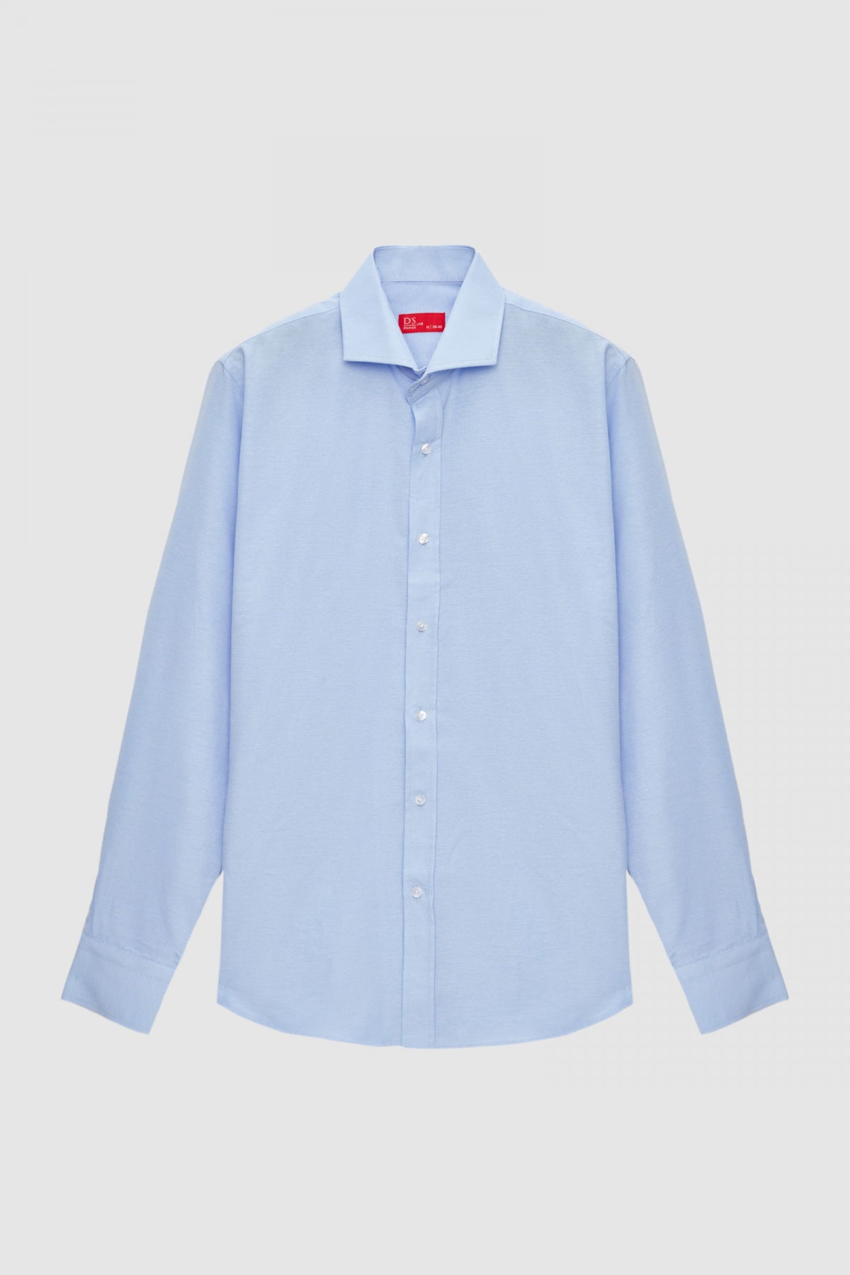 Ds Damat Slim Fit Italian Collar Slim Cut Classic Tie Long-Sleeve Easy-Iron Breathable Shirt  - Light Blue