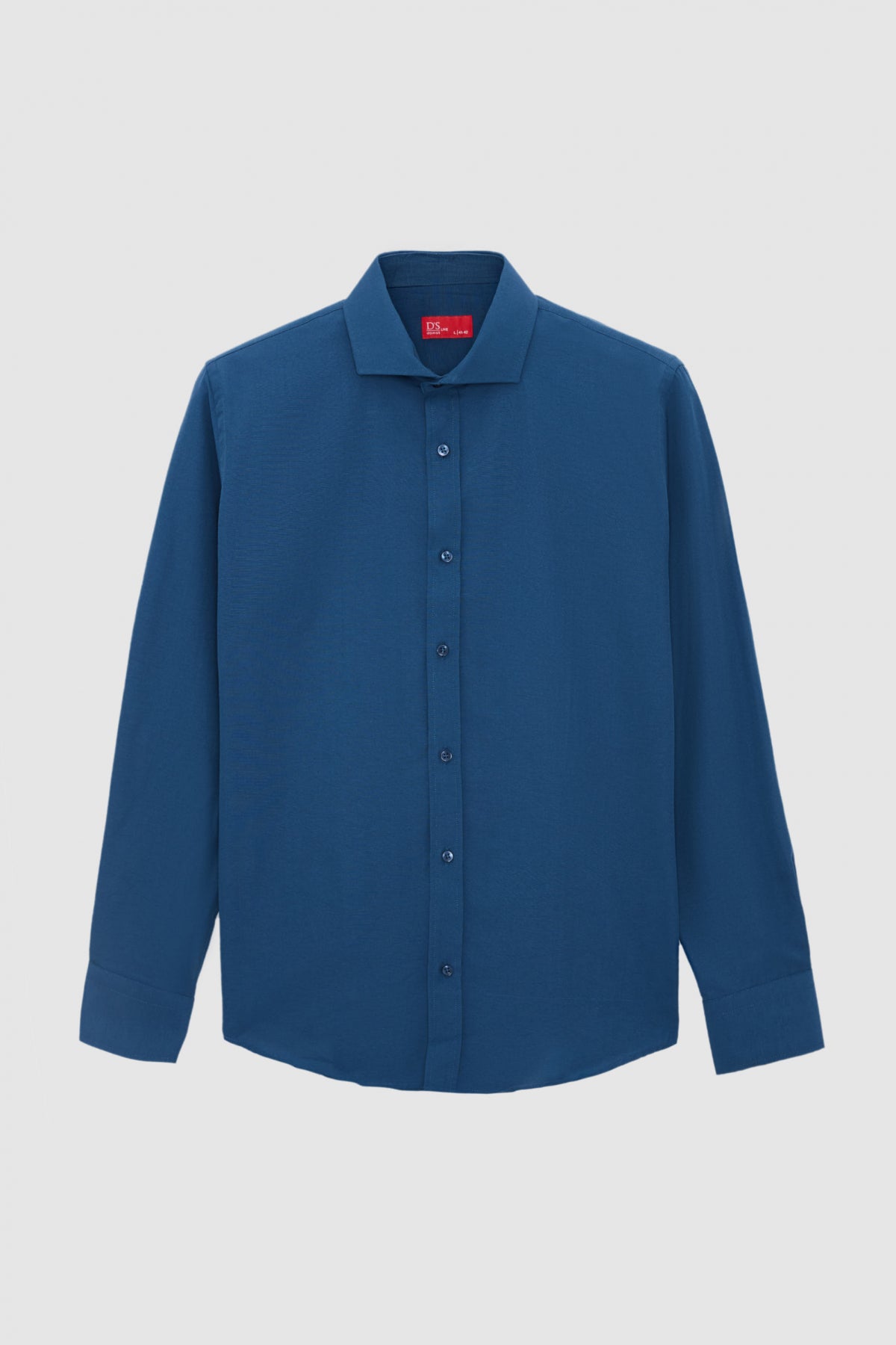 Ds Damat Slim Fit Italian Collar Slim Cut Classic Tie Long-Sleeve Easy-Iron Breathable Shirt  - Petrol