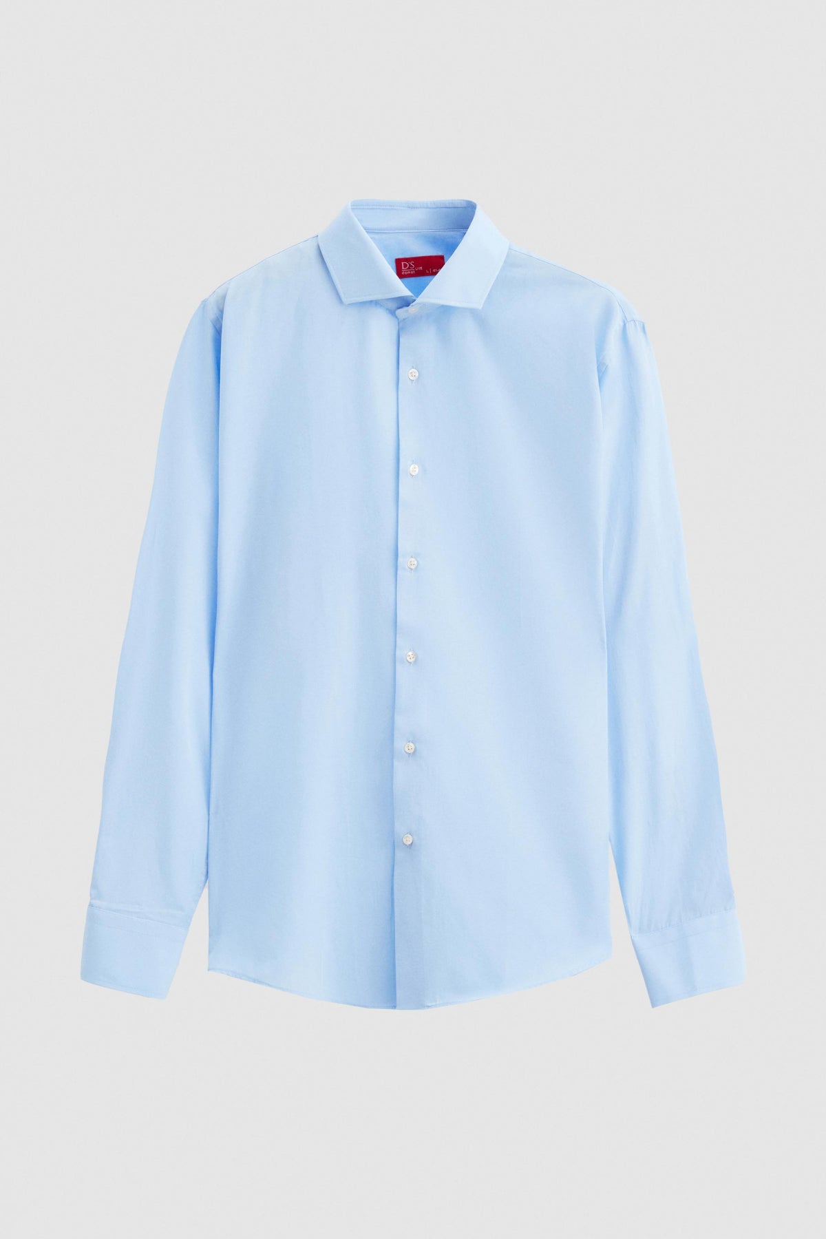 Ds Damat Slim Fit Italian Collar Slim Cut Classic Tie Long Sleeve Easy Iron Breathable Shirt  - Light Blue