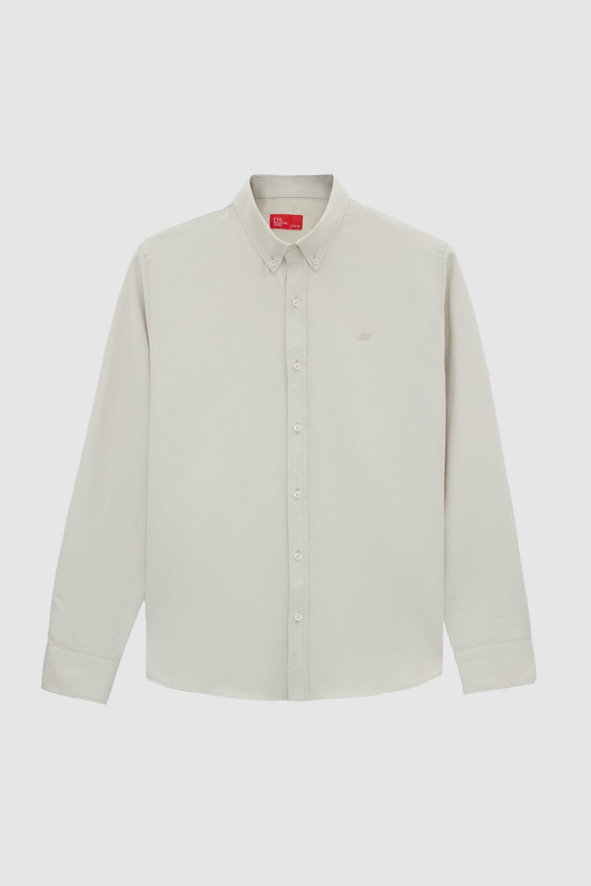 Ds Damat Slim Fit Oxford Button-Down Easy Iron Embroidered Detail Cotton Shirt  - Sage