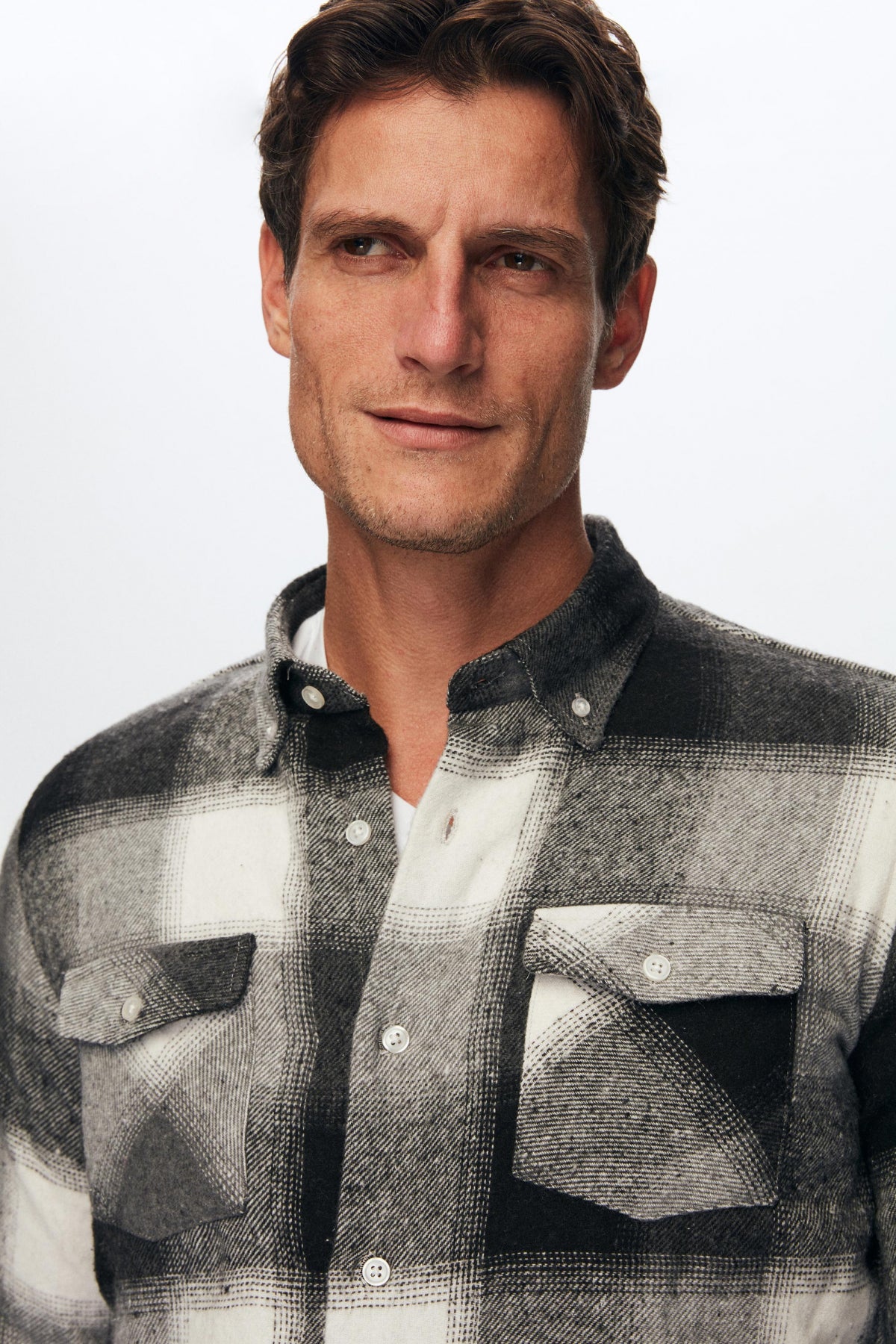 Ds Damat Slim Fit Plaid Lumberjack Shirt  - Black