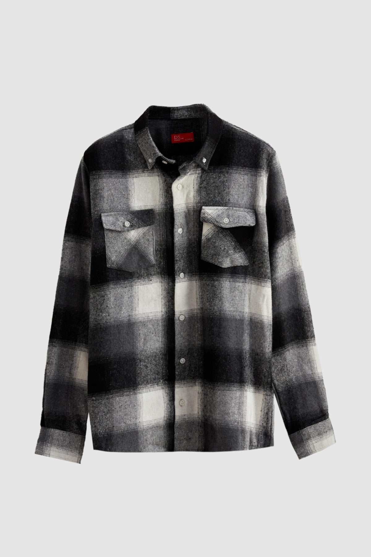 Ds Damat Slim Fit Plaid Lumberjack Shirt  - Black