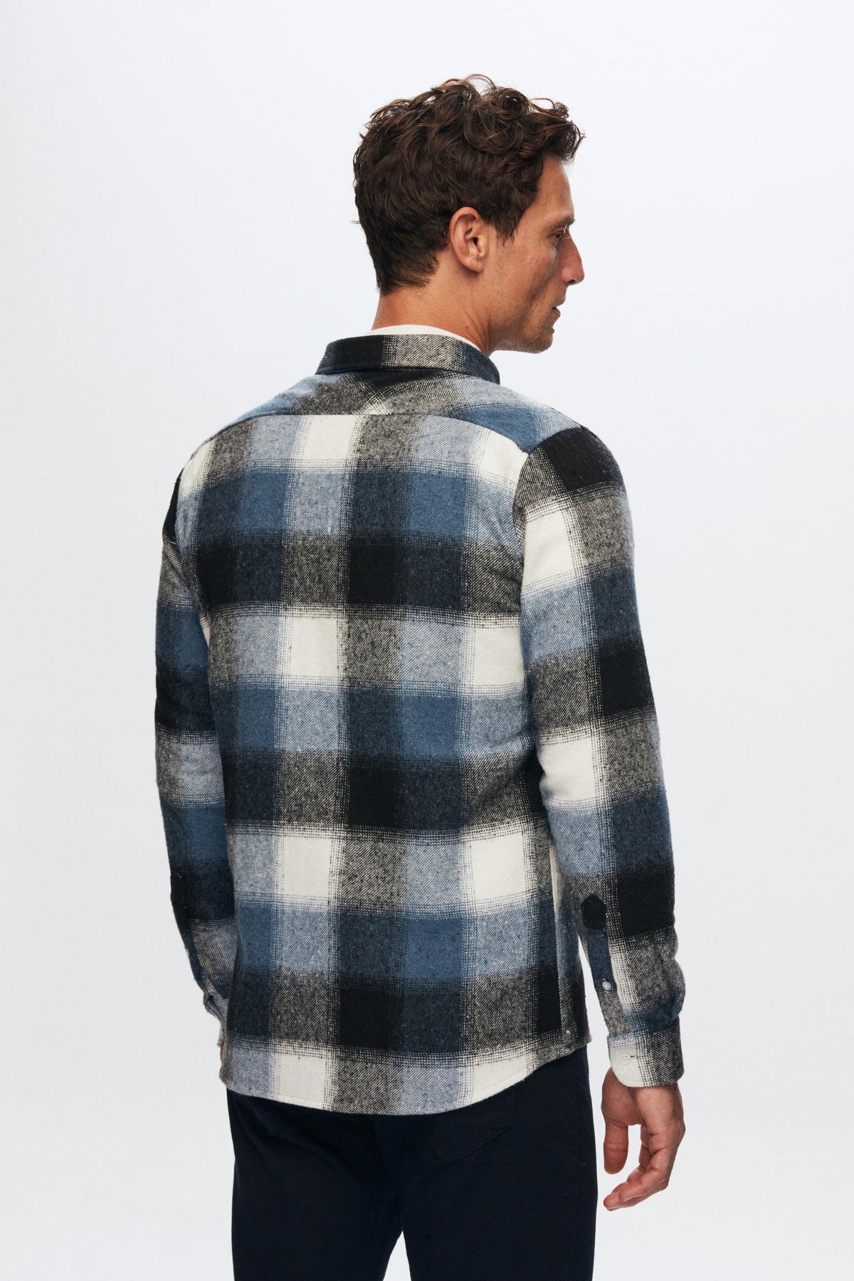 Ds Damat Slim Fit Plaid Lumberjack Shirt  - Blue