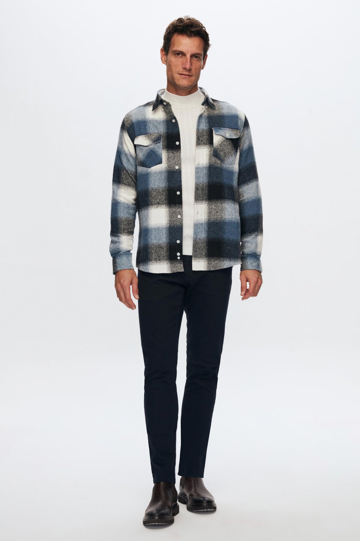 Ds Damat Slim Fit Plaid Lumberjack Shirt  - Blue