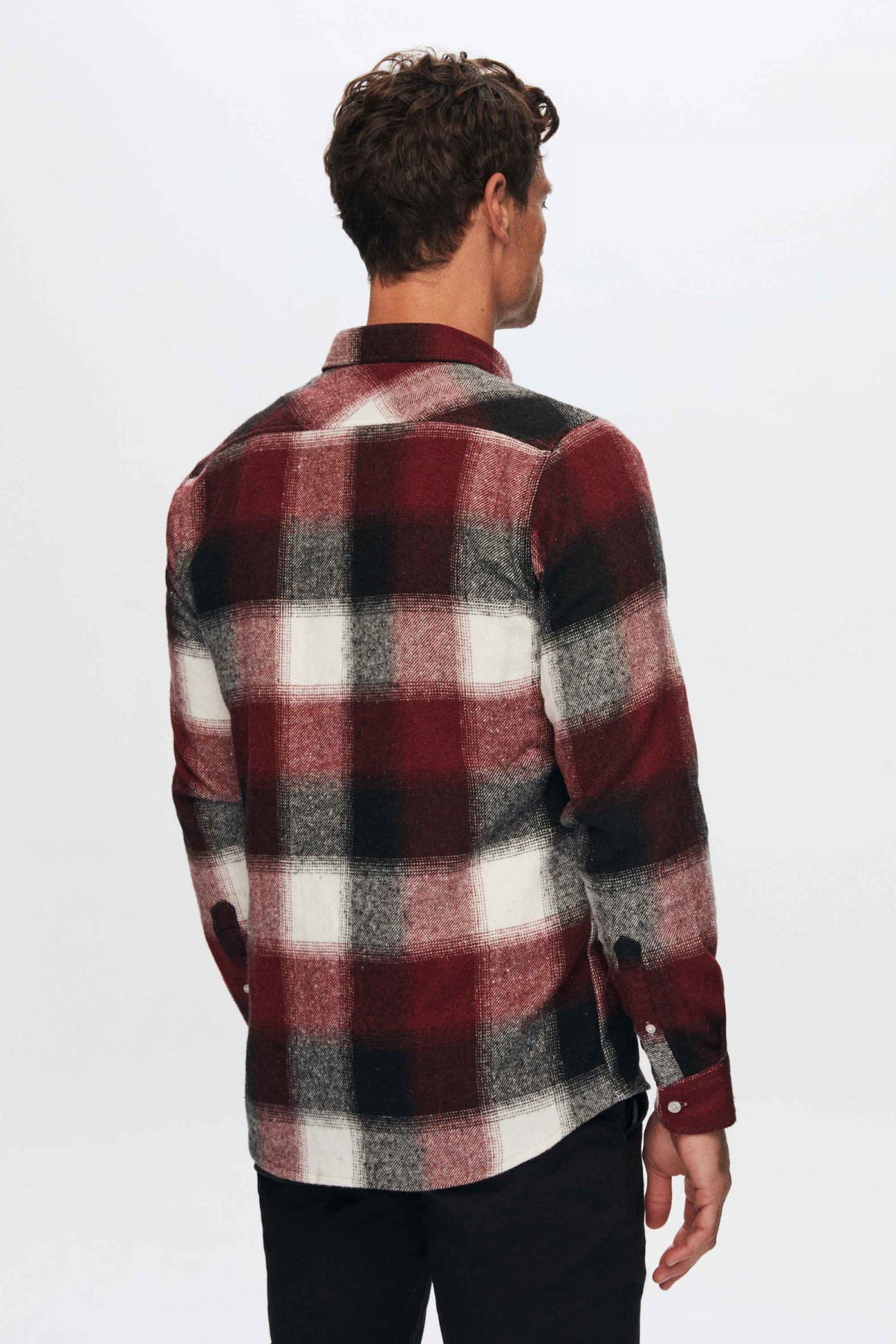 Ds Damat Slim Fit Plaid Lumberjack Shirt  - Burgundy