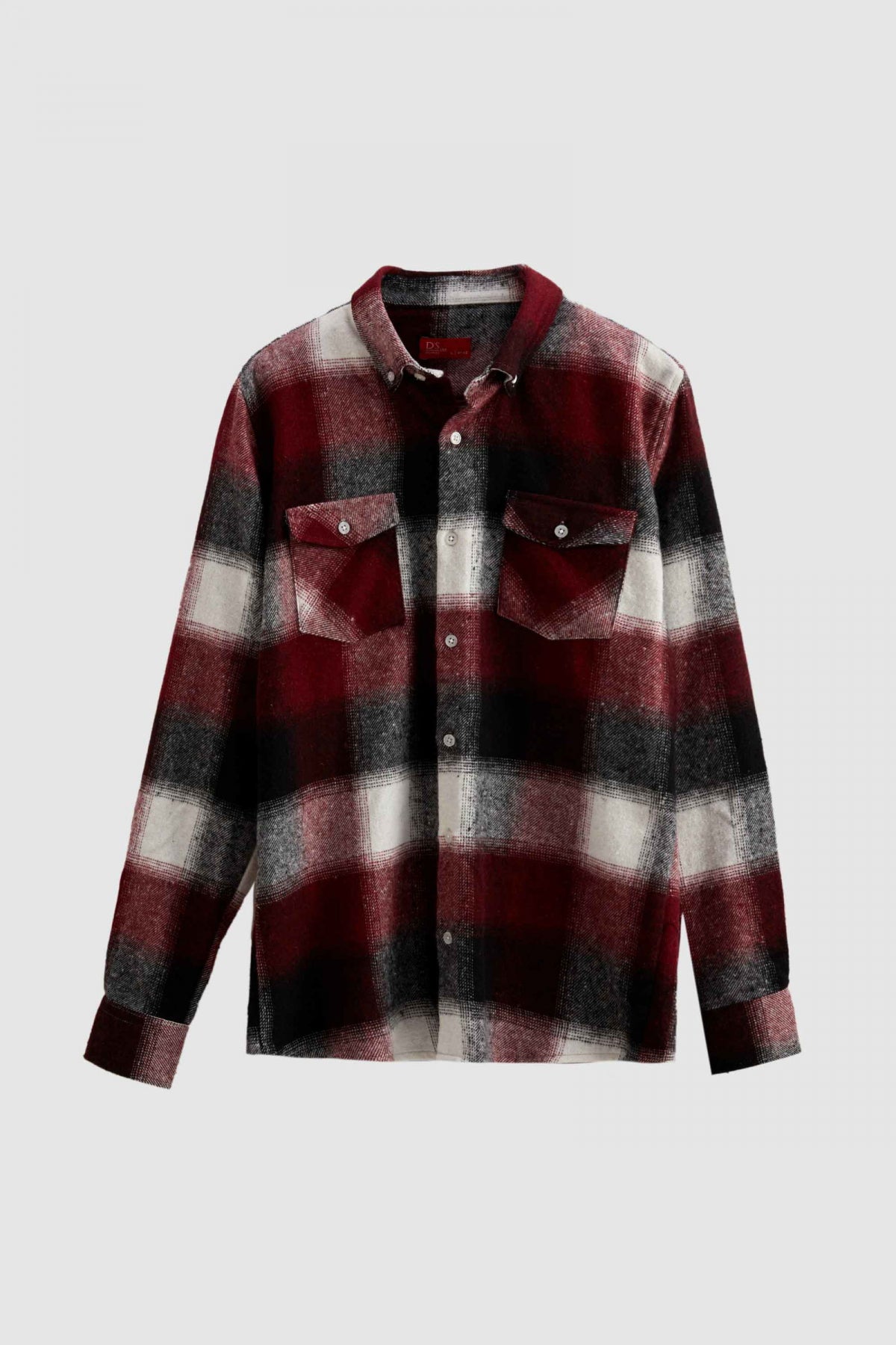 Ds Damat Slim Fit Plaid Lumberjack Shirt  - Burgundy