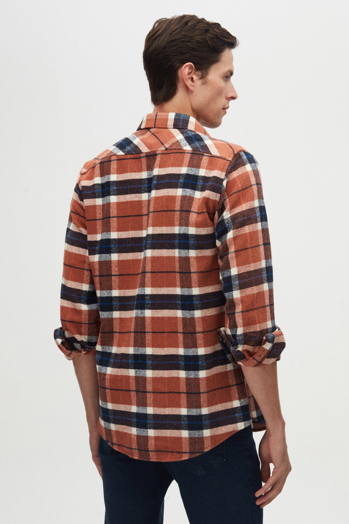 Ds Damat Slim Fit Plaid Lumberjack Shirt  - Cinnamon
