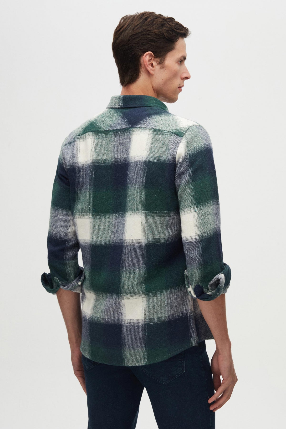 Ds Damat Slim Fit Plaid Lumberjack Shirt  - Green
