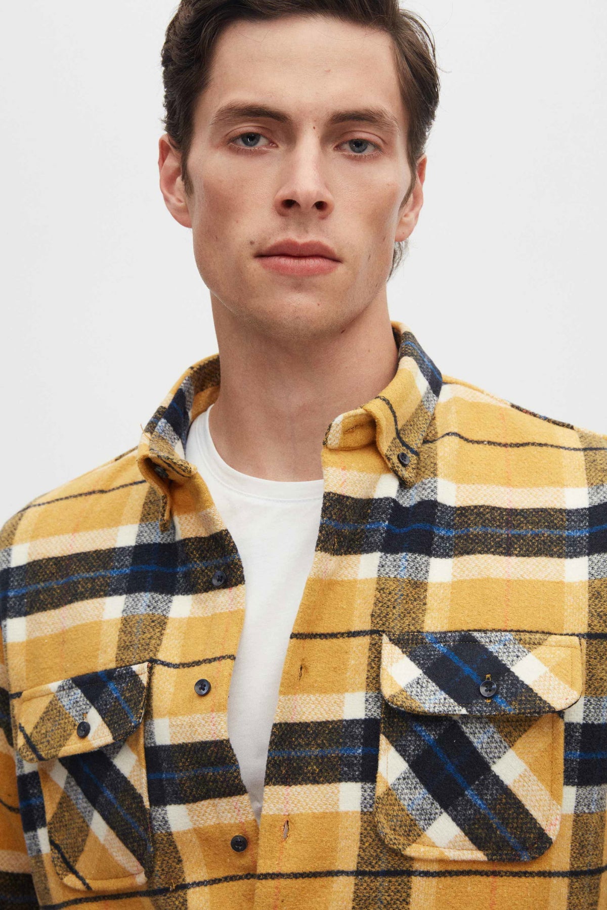 Ds Damat Slim Fit Plaid Lumberjack Shirt  - Mustard