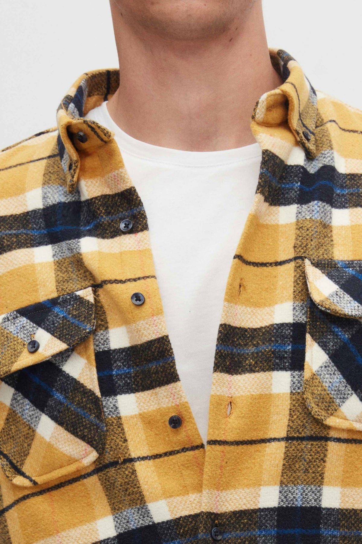 Ds Damat Slim Fit Plaid Lumberjack Shirt  - Mustard