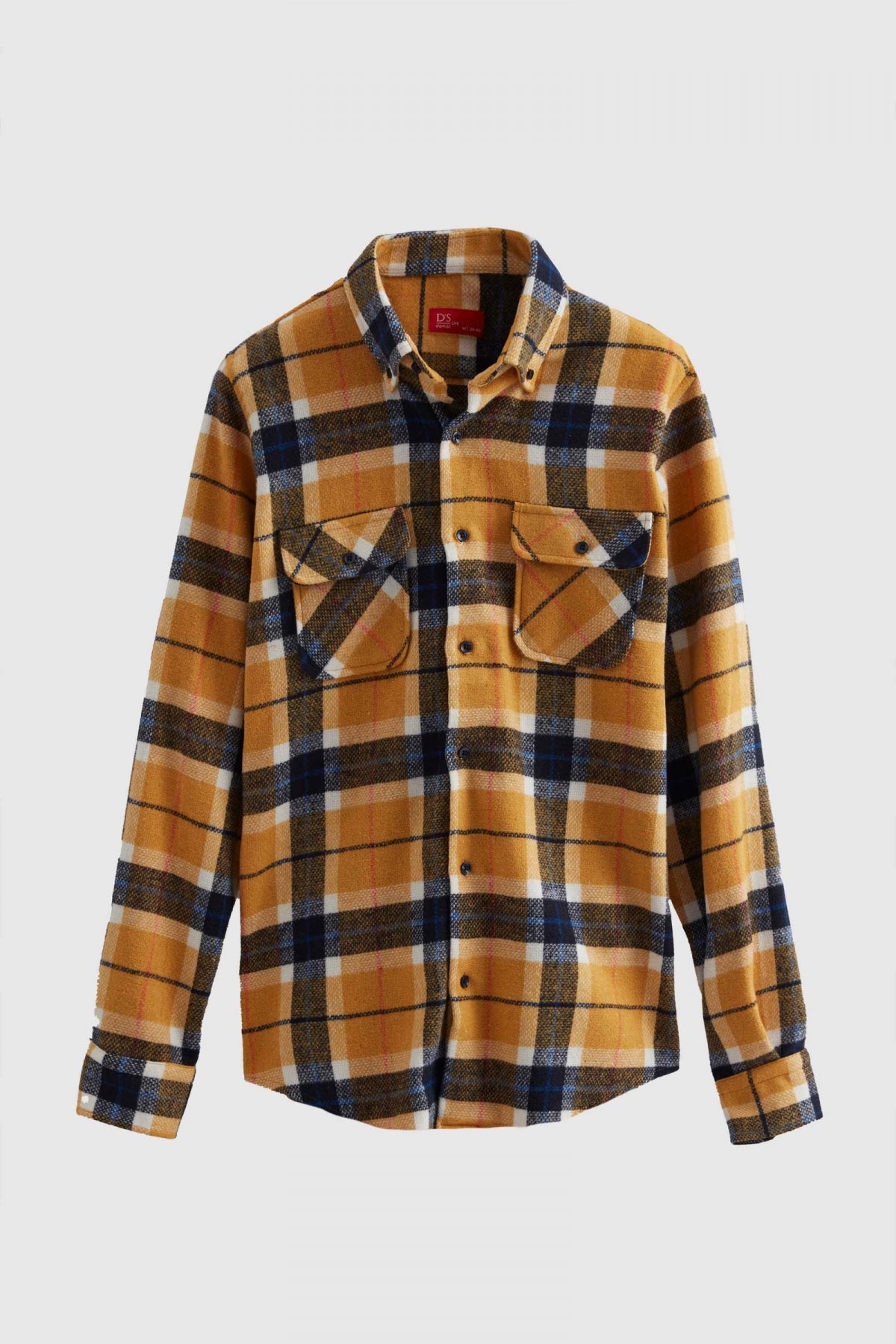 Ds Damat Slim Fit Plaid Lumberjack Shirt  - Mustard