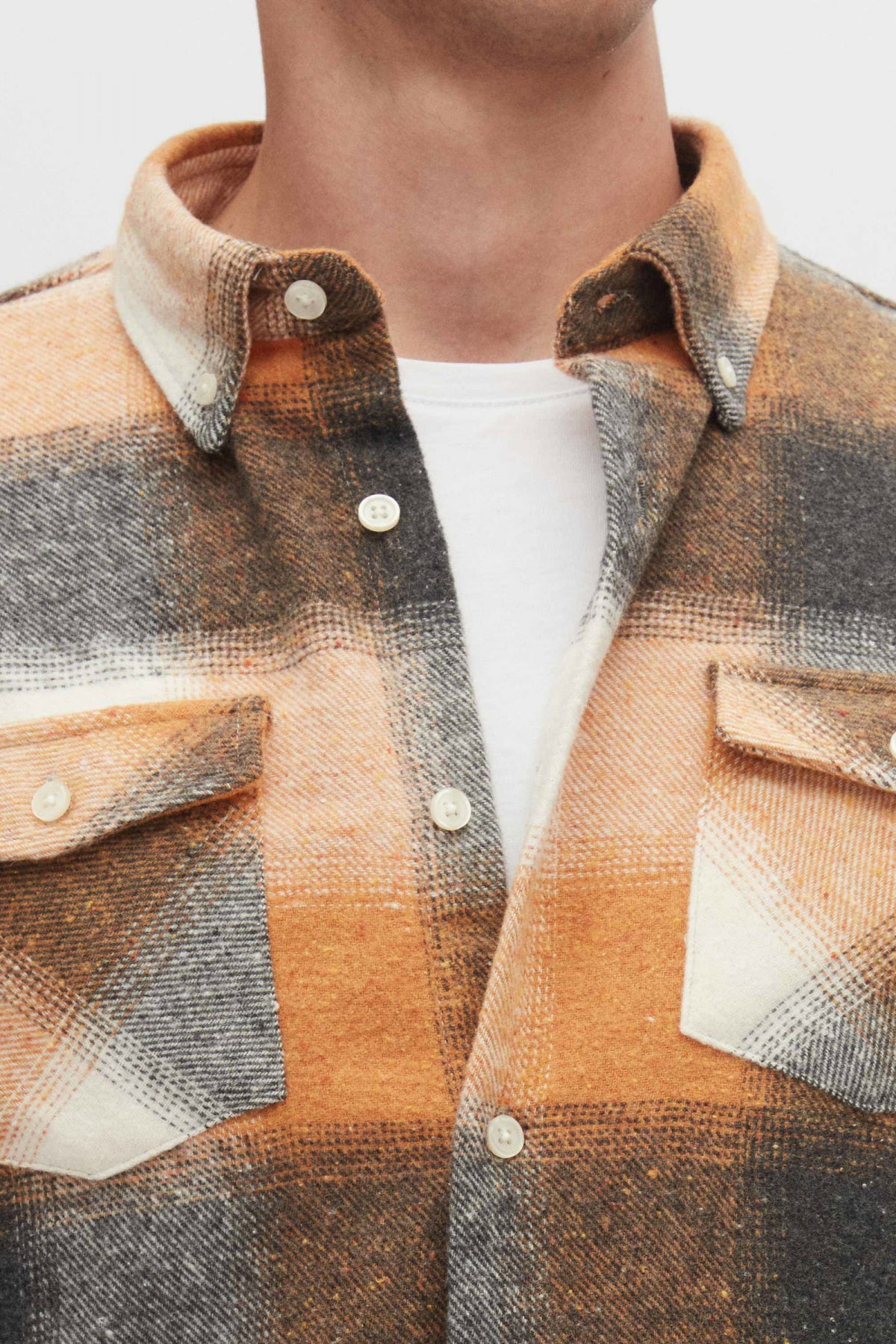 Ds Damat Slim Fit Plaid Lumberjack Shirt  - Orange