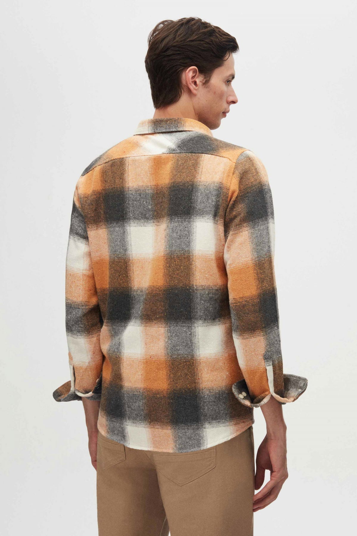 Ds Damat Slim Fit Plaid Lumberjack Shirt  - Orange