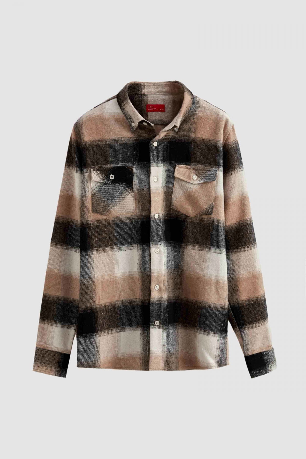 Ds Damat Slim Fit Plaid Lumberjack Shirt  - Taupe