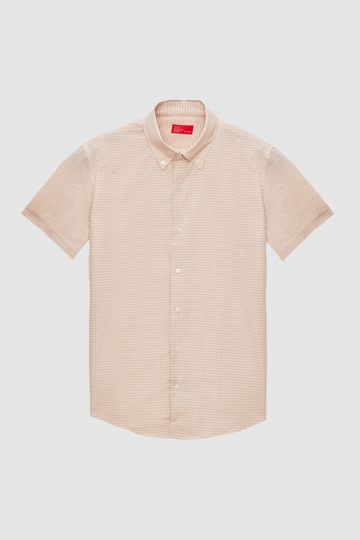 Ds Damat Slim Fit Plaid Shirt  - Beige